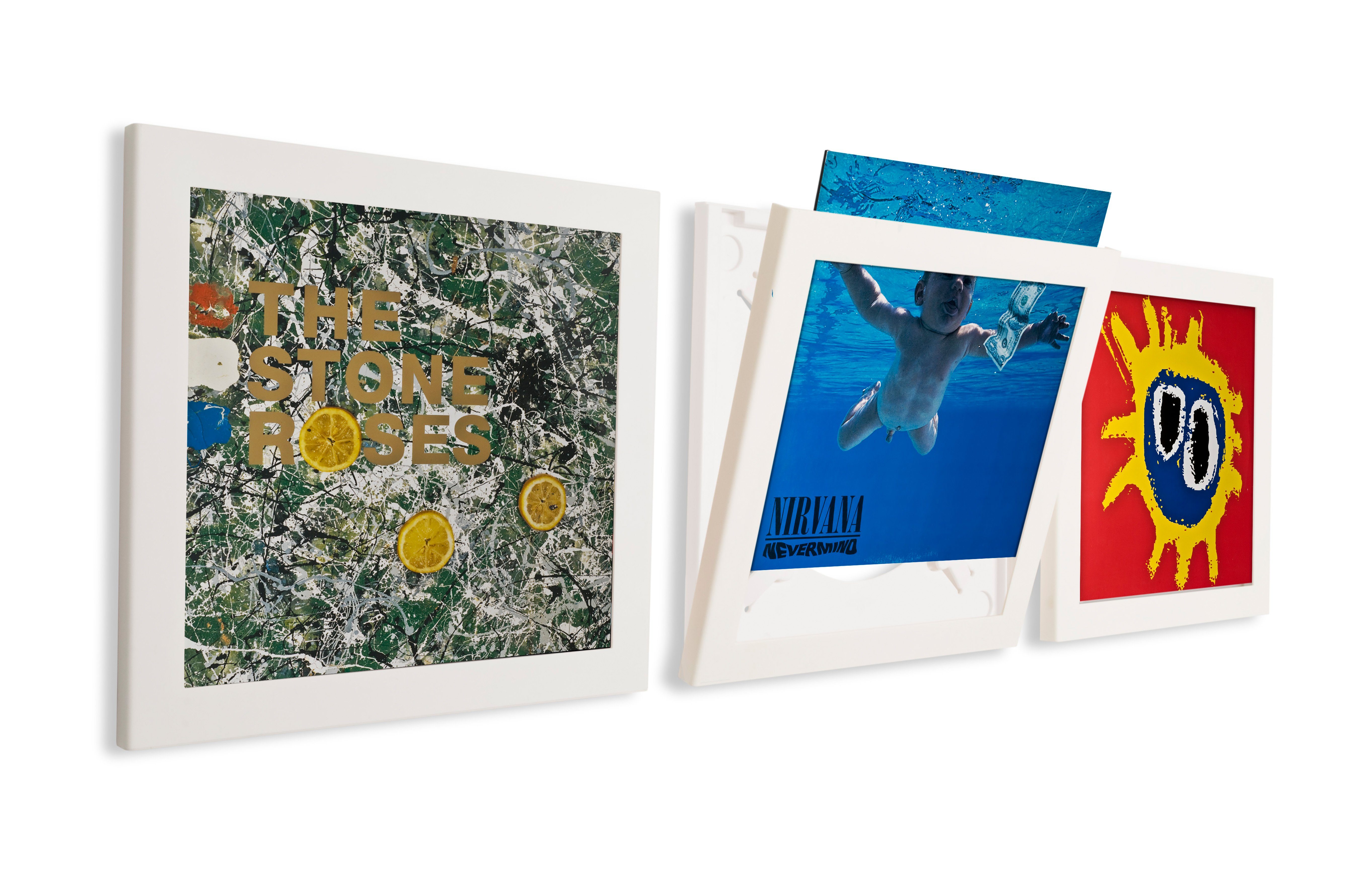 ART VINYL Bilderrahmen Play&Display Design Wechselrahmen für Vinyl LP Platten Cover Weiß