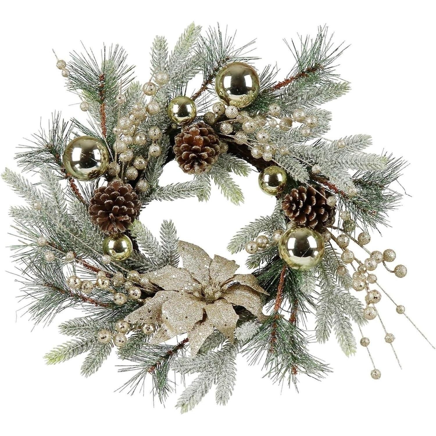 LuxusKollektion Adventskranz Weihnachtskranz 50cm Silber