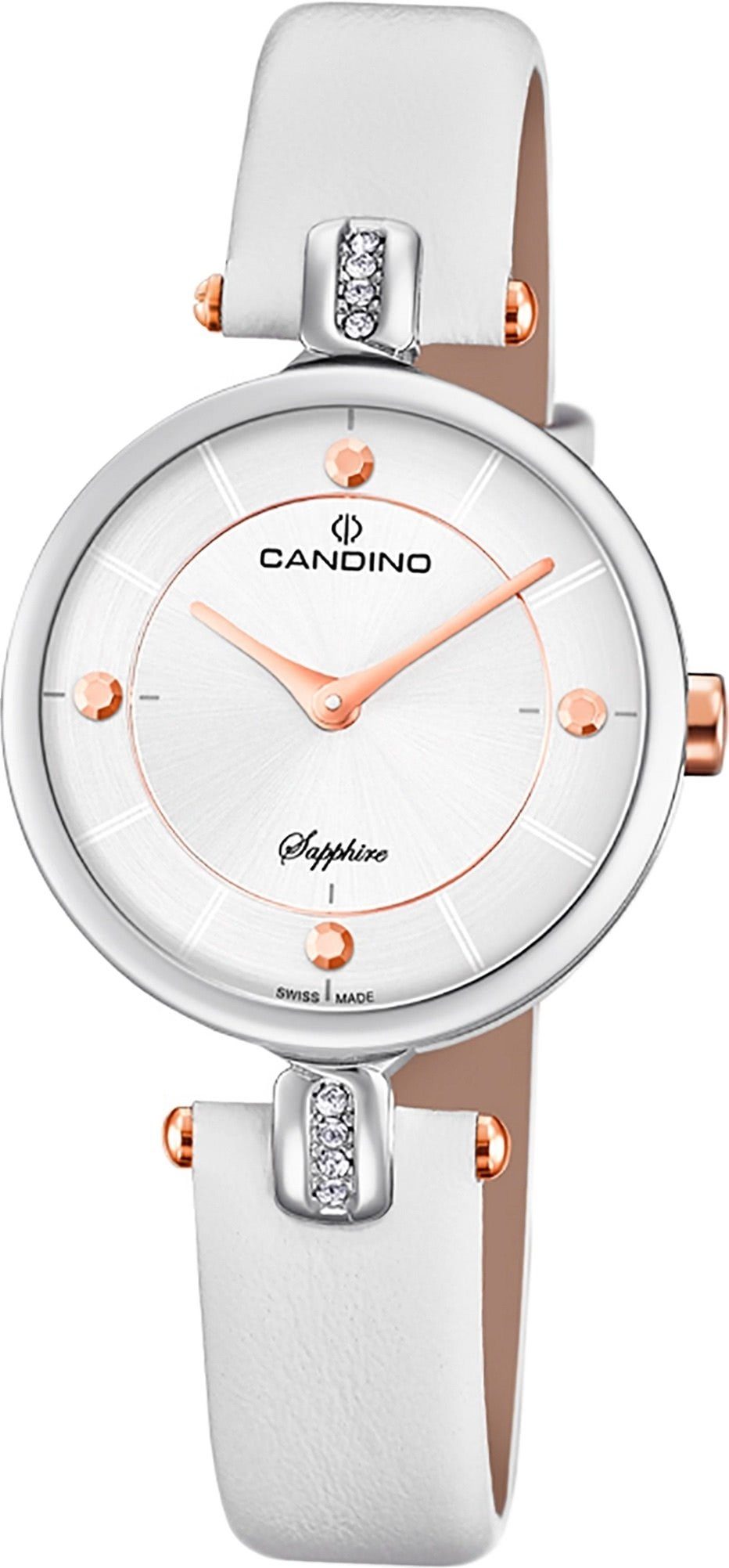 Candino Quarzuhr Candino Elegance Leder Quarz Damen Uhr, Damenuhr mit Lederarmband, rundes Gehäuse, klein (ca. 29mm), Fashion-S