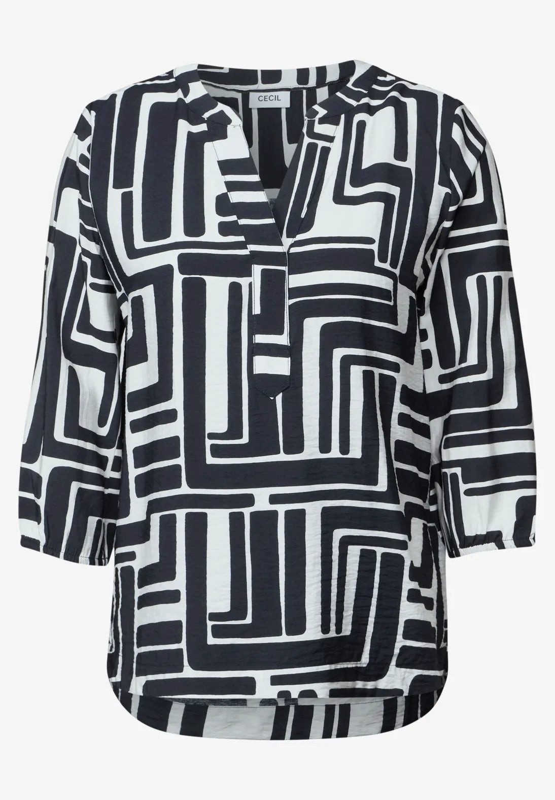 CECIL Kurzarmbluse Gemusterte Strukturbluse (1-tlg) günstig online kaufen