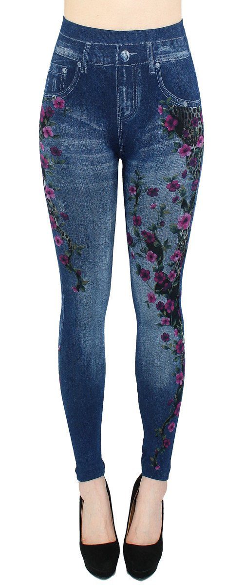 dy_mode Jeggings Damen Jeggings High Waist Leggings in Jeans Optik BequemJe günstig online kaufen