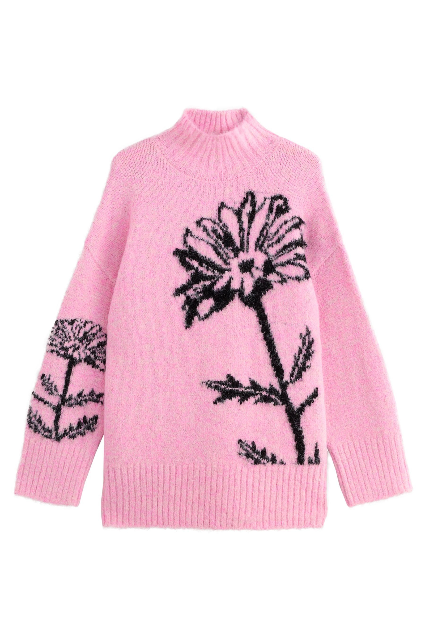 Next Strickpullover Pullover mit Stehkragen, Blumen-Grafikprint (1-tlg) günstig online kaufen