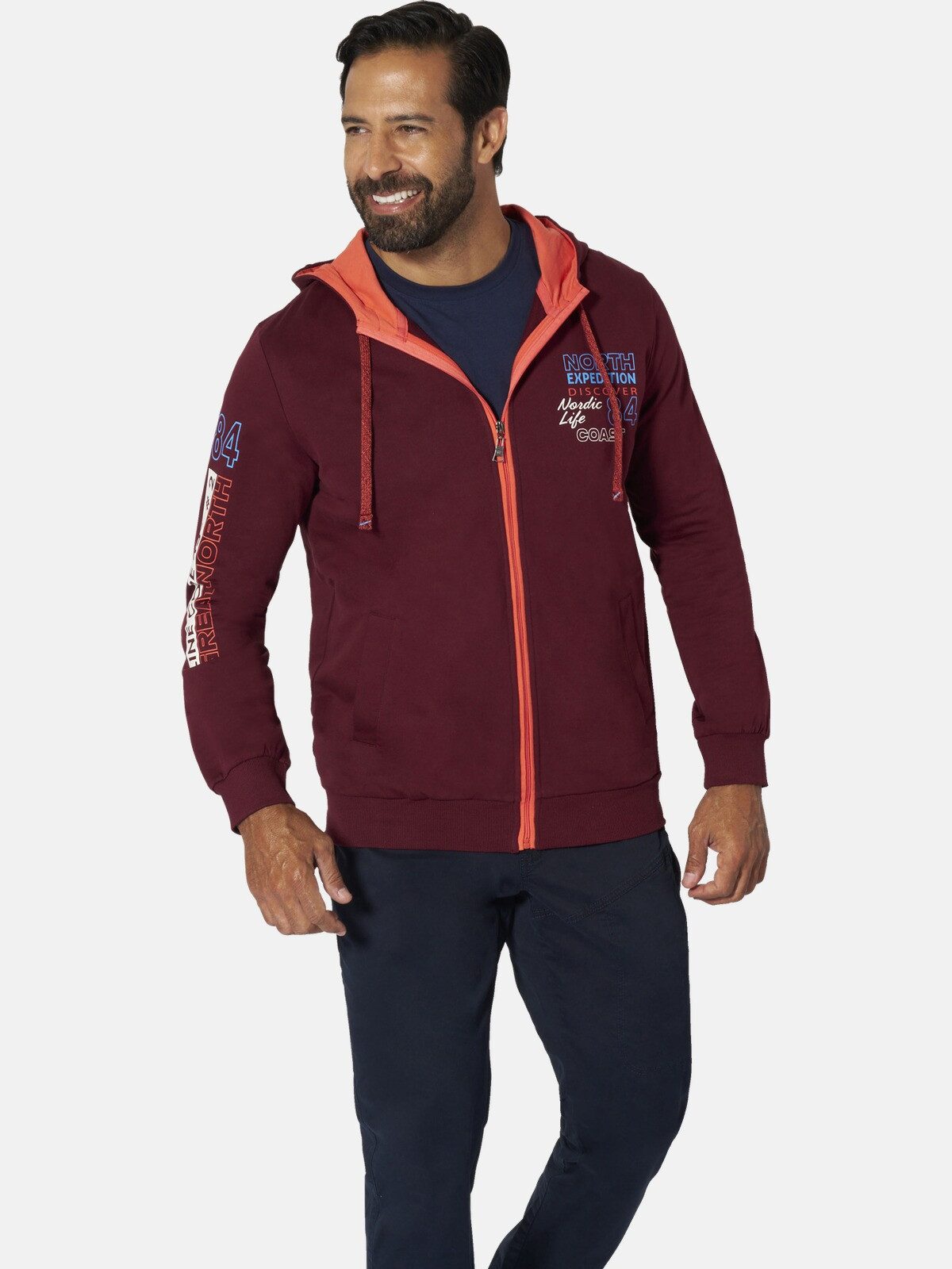 Jan Vanderstorm Kapuzensweatjacke RODERICH aus atmungsaktiver Baumwolle