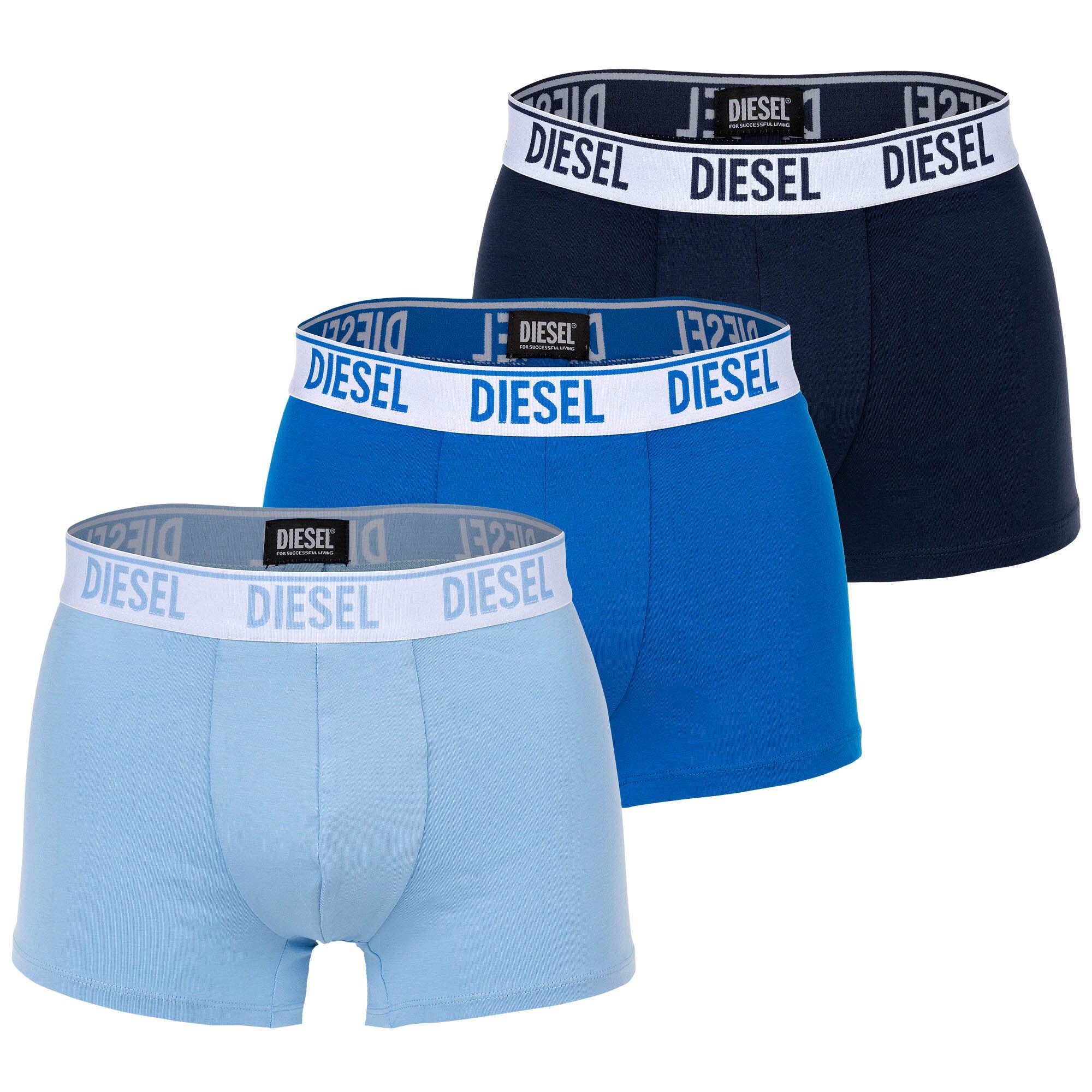 Diesel Boxer Herren 3er Pack Dunkelblau/Blau Boxershorts, 