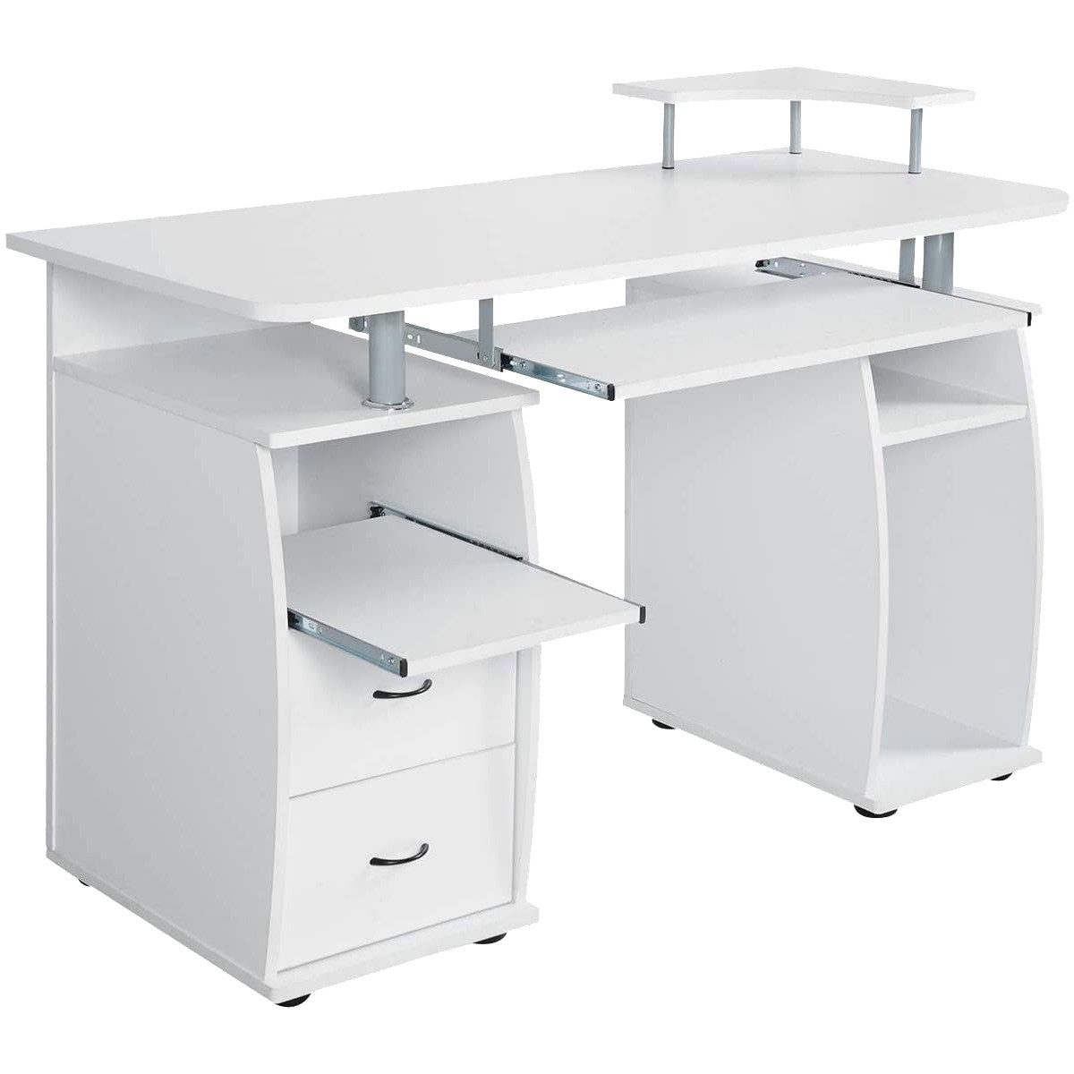 COSTWAY Computertisch, mit Tastaturauszug Druckerablage und 2 Schubladen günstig online kaufen