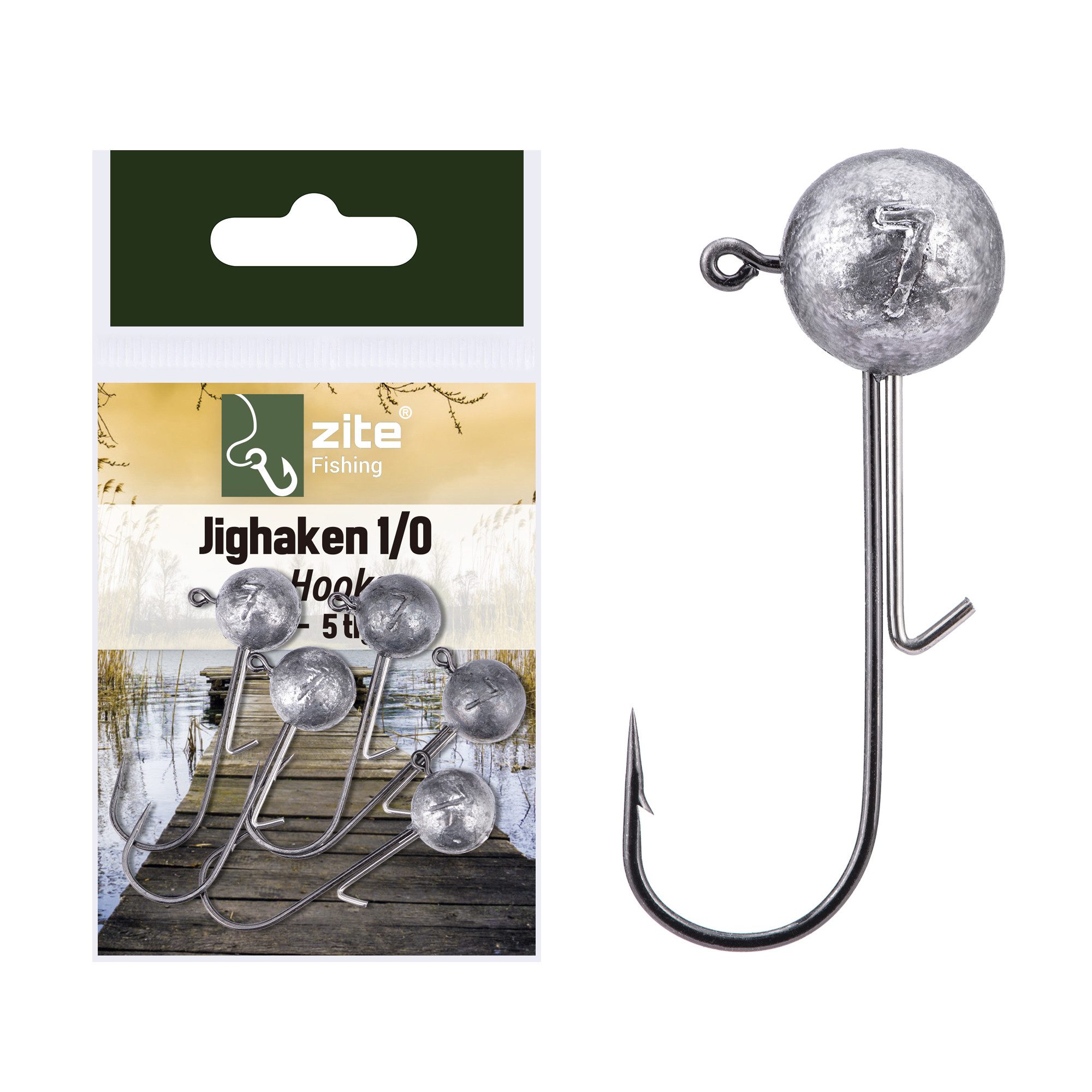 Jighaken Gr. 1/0-5/0 3,5-25g Blei Silber perfekt für Gummiköder mit Köderhalter