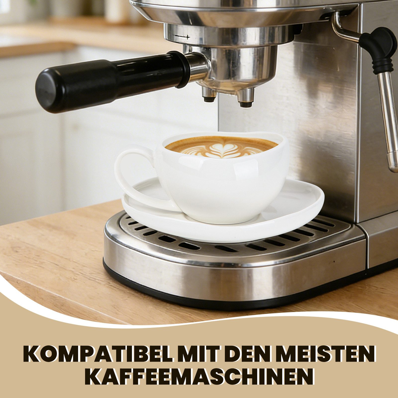 HOMELUX Tasse 12 Stück Tassen Set 200ml Kaffeetassen Cappuccinotassen Teetasse Weiß, 12-tlg., Keramik, Mokkatasse für 6 Personen mit Untertassen, Spülmaschinenfest