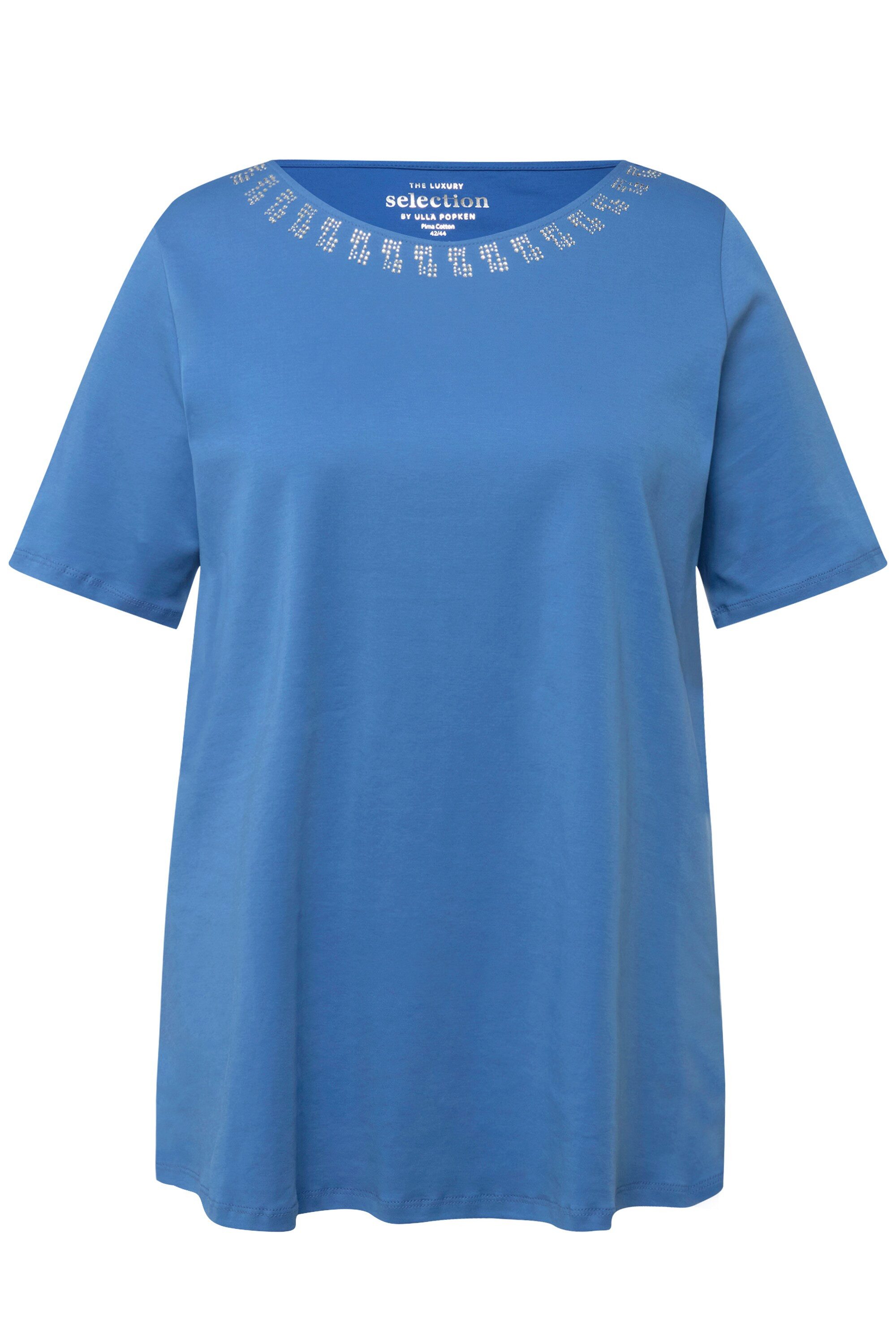 Ulla Popken T-Shirt T-Shirt A-Linie Ziersteine günstig online kaufen