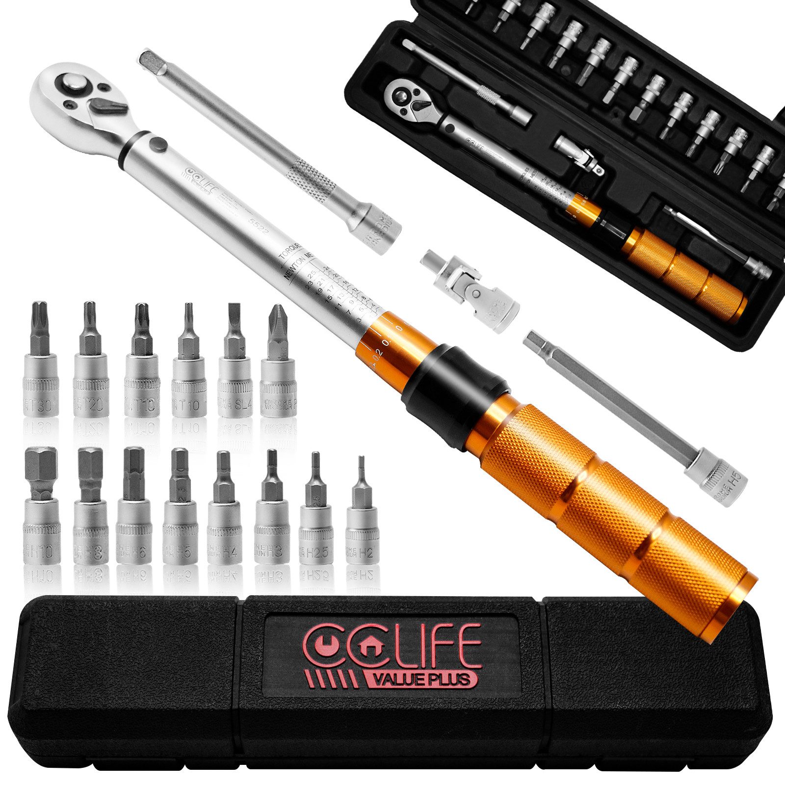 Drehmomentschlüssel Drehmomentschlüssel set 1/4" 1-25Nm für Fahrrad & Motorrad