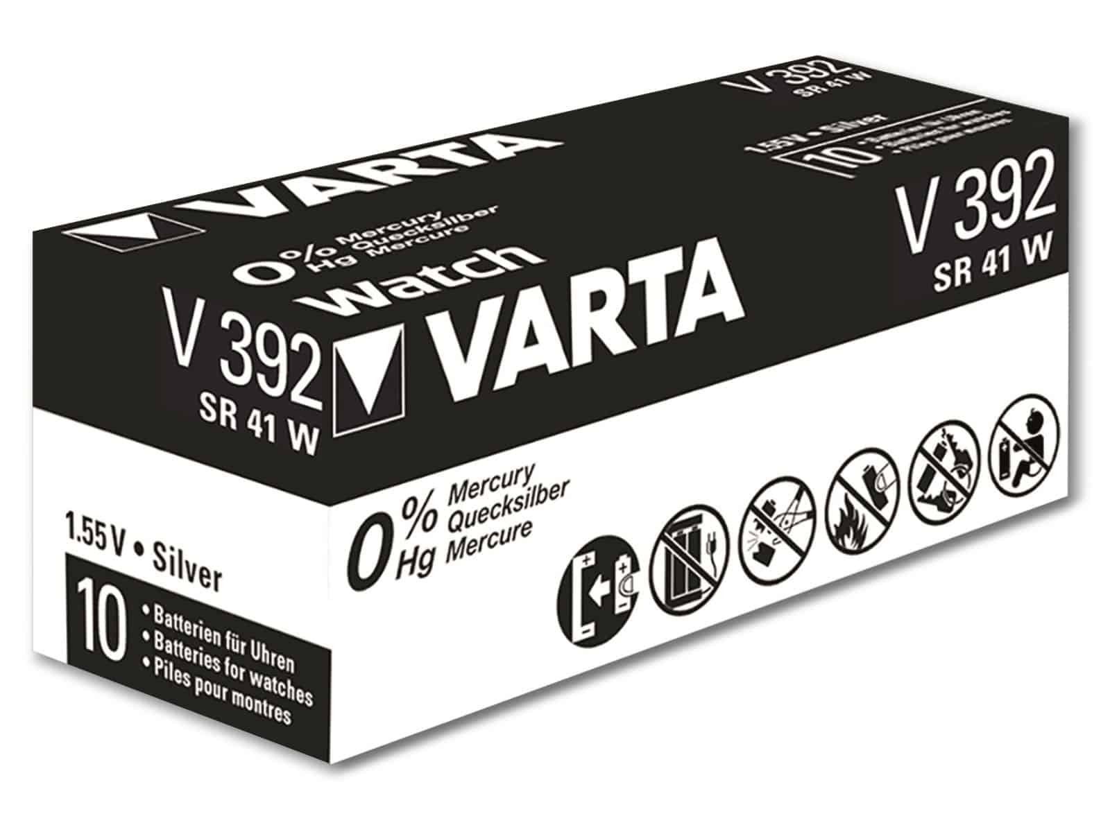 VARTA Silberoxid-Knopfzelle 392, 10 Stück Batterie