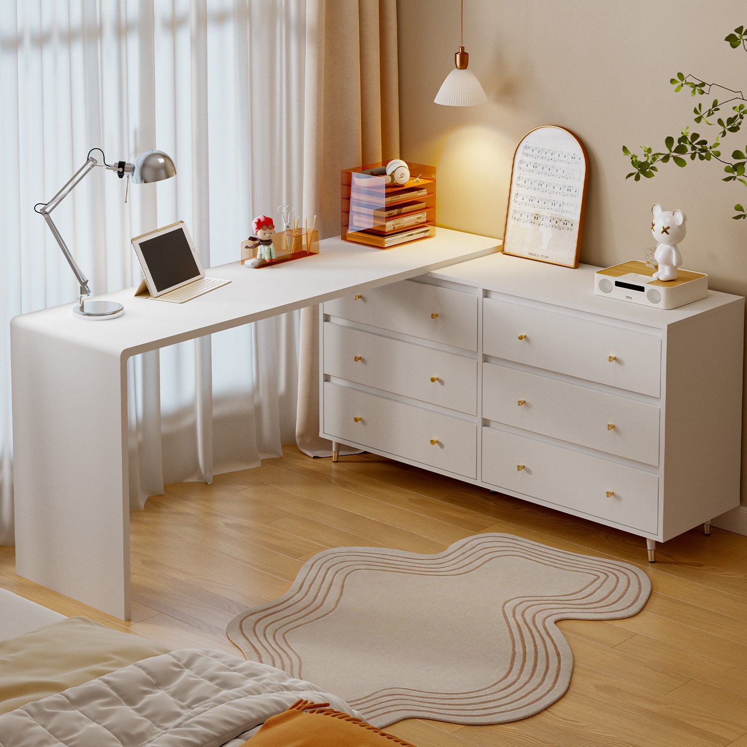 Lexzurn Kommode mit 3/5/6/8 Schubladen, Flur Kommode, Schubladenschrank (Moderne, schlichte Kommode, geeignet für Schlafzimmer, Wohnzimmer, Flur und Arbeitszimmer, kann als Schminktisch genutzt werden, in verschiedenen Ausführungen erhältlich, Schrank,Viele Farbvarianten und Stauraum), Kommode weiß