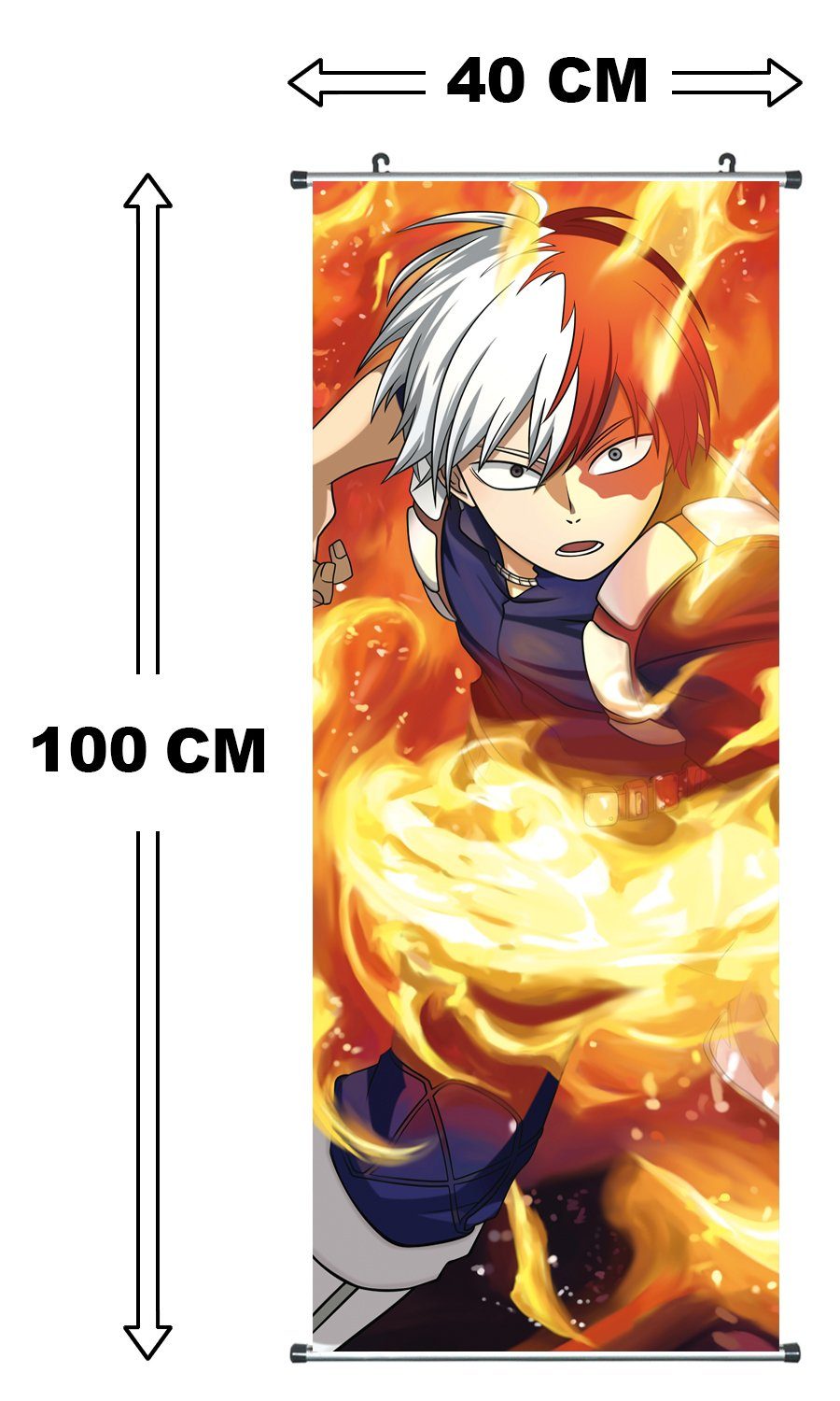 GalaxyCat Poster Großes My Hero Academia Rollbild, Kakemono aus Stoff, Poster 100x40c, Shoto Todoroki, Shoto Todoroki Rollbild / Kakemono