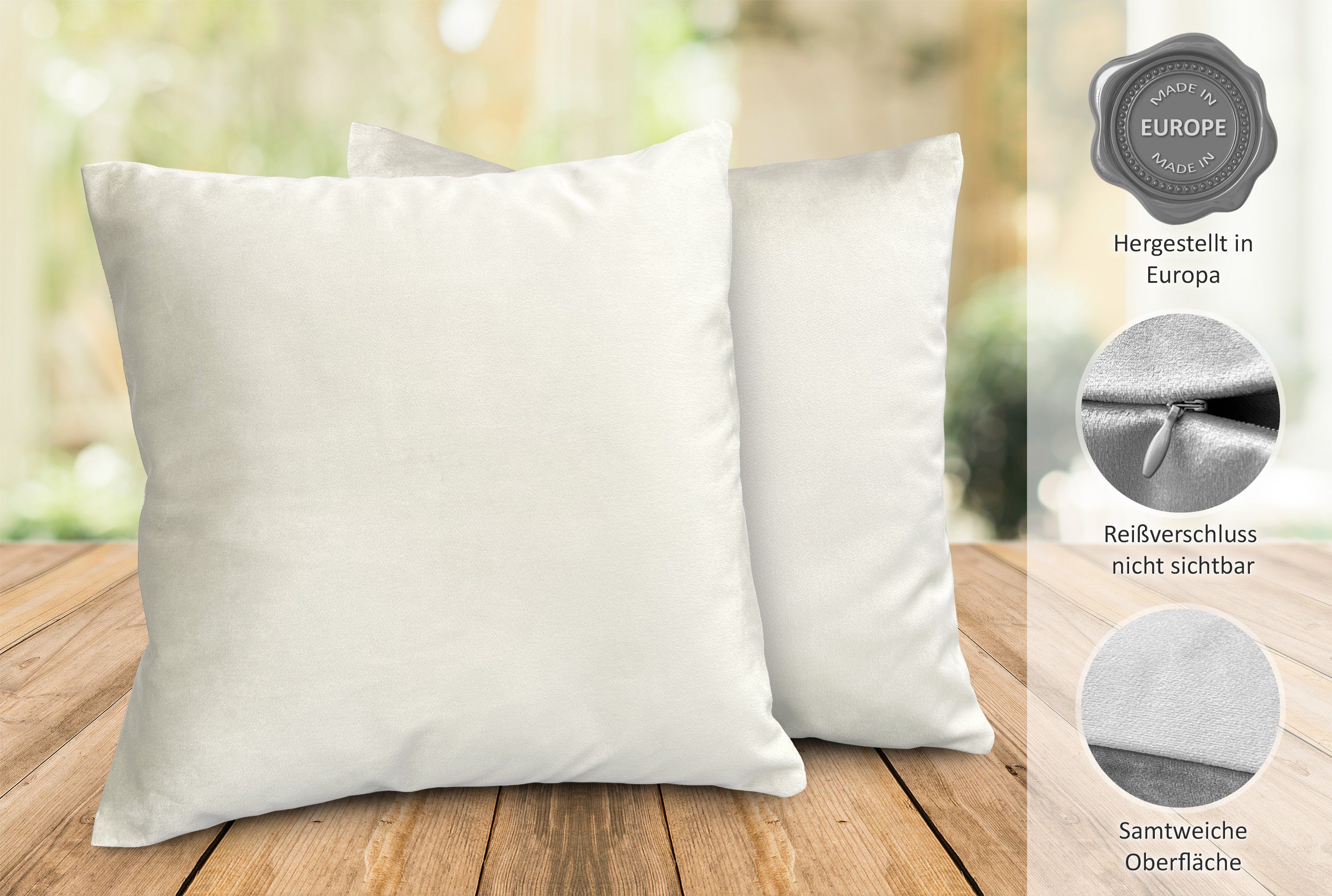 Beautex Kissenhüllen Samt Kissenhüllen 2er Set, Premium Kissenbezug, Sofa- günstig online kaufen