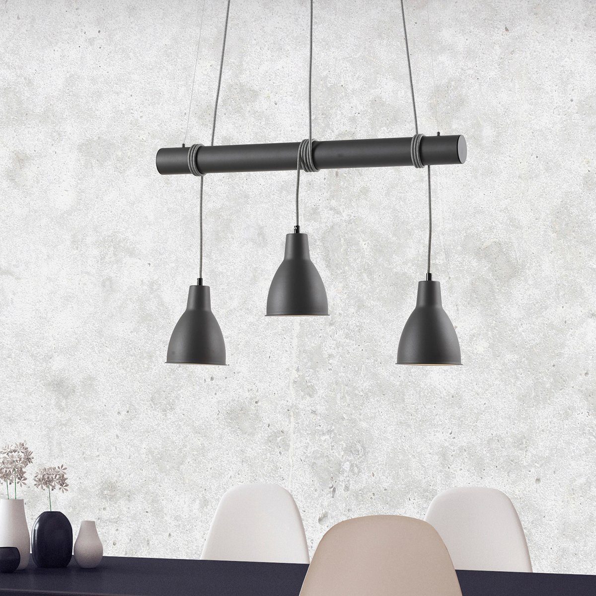 MeLiTec LED Pendelleuchte DP18, LED, Pendelleuchte, Wohnzimmer, Leuchte, Hängelampe, Esszimmer, Anthrazit, Küchenlampe