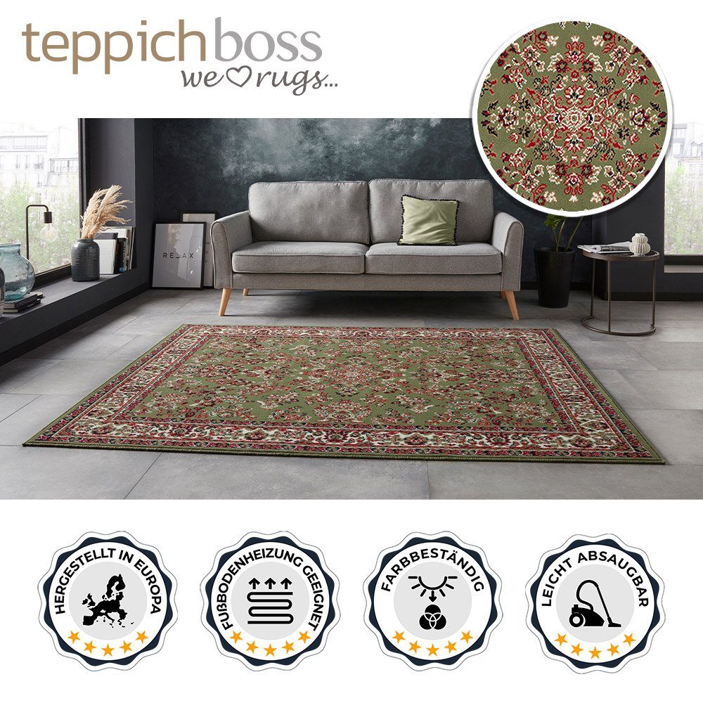 Teppich Boss Teppich Kurzflor Orient Teppich Zabul grün, rechteckig, Höhe: günstig online kaufen