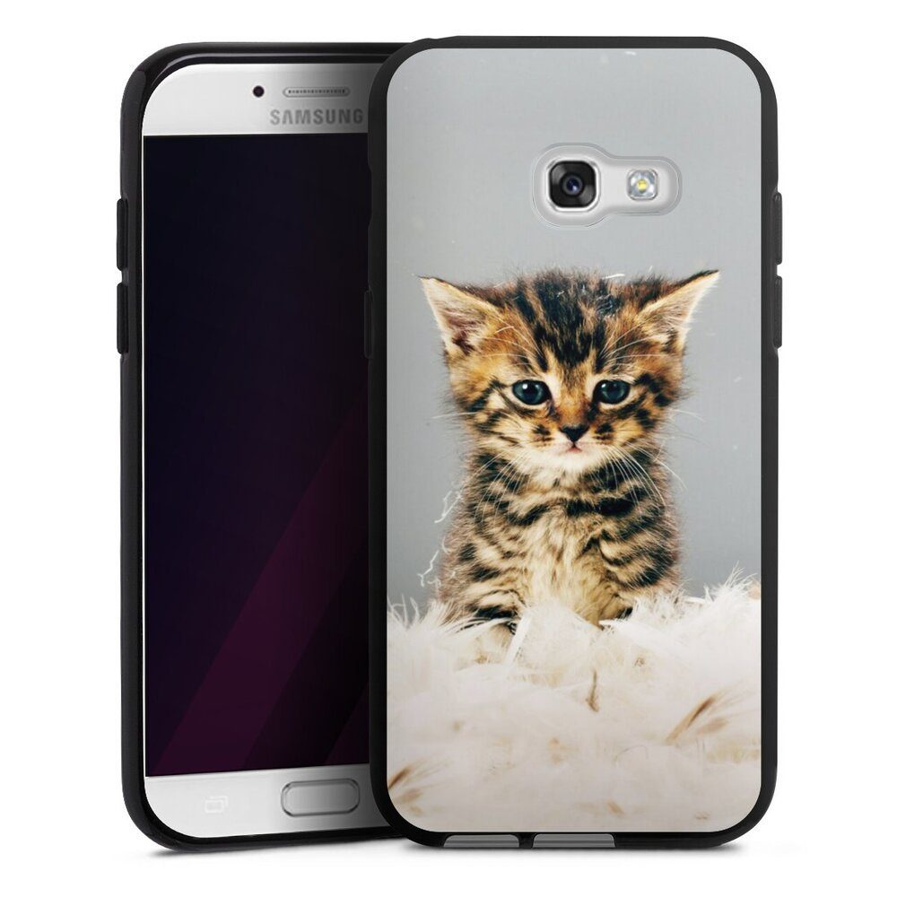 DeinDesign Handyhülle Kitty, Silikon Hülle, Bumper Case, Handy Schutzhülle,  Smartphone Cover Katze Haustier Feder