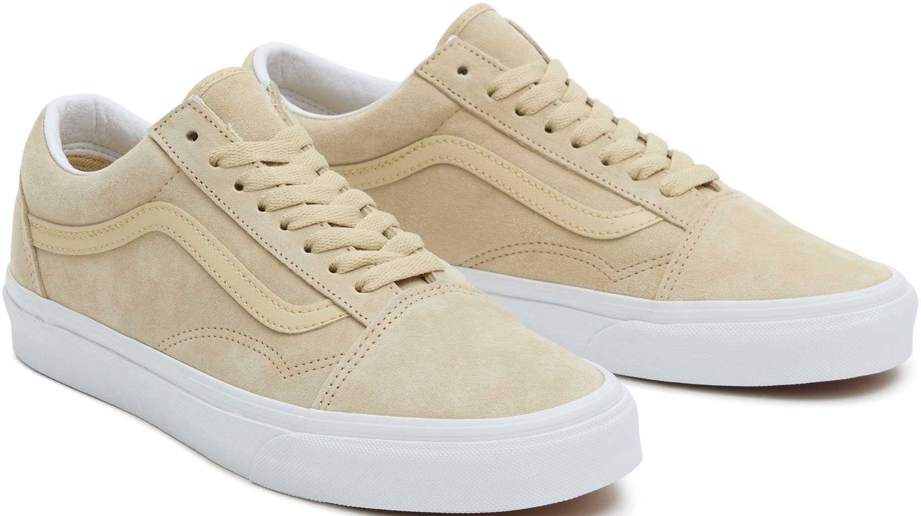 Vans Old Skool Sneaker mit kontrastfarbenem Logobadge an der Ferse beige