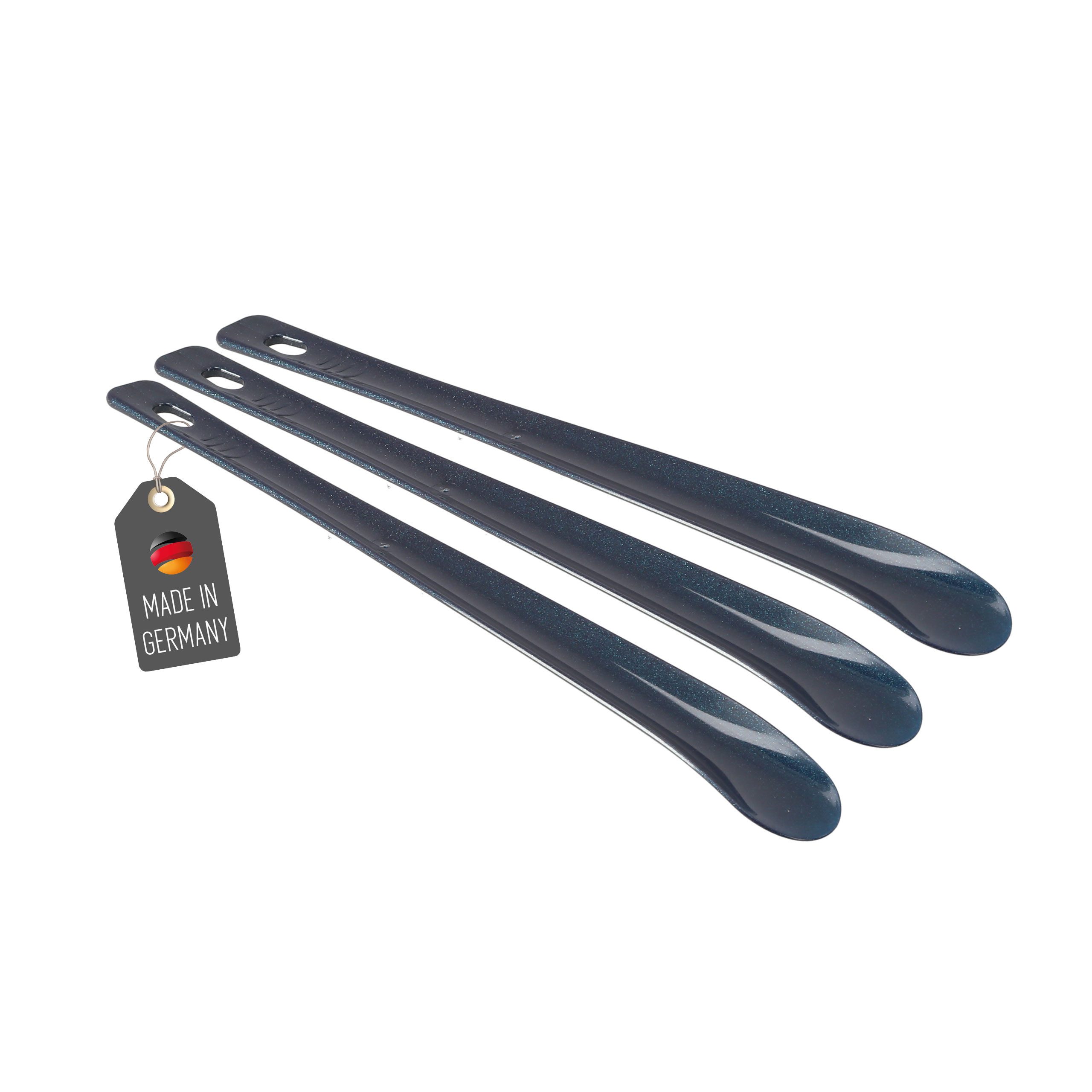 Lantelme Schuhlöffel 3 Stück Set 35cm Farbwahl Kunststoff Schuhanzieher Schuhanziehhilfe (3-tlg), Perfekt für Sneaker, Sportschuhe, Kinder Schuhe, Deutsche Herstellung