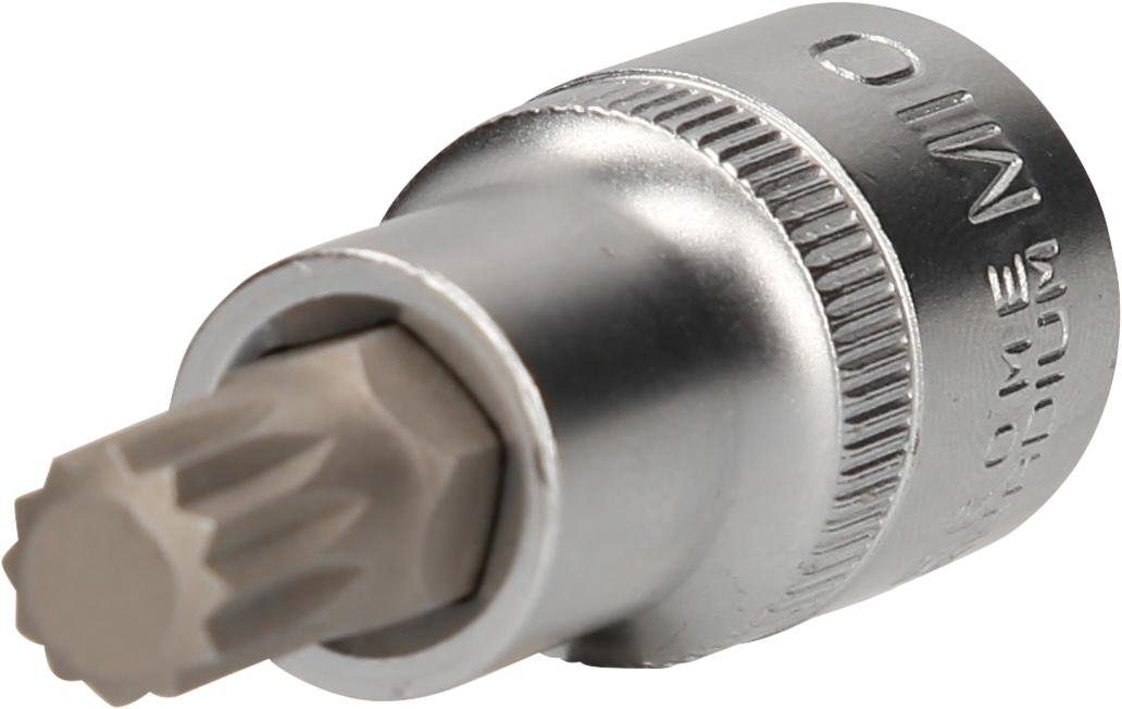 Bohrer- und Bitset 1/2" Vielzahn-Bit-Stecknuss, 55 mm lang, M10
