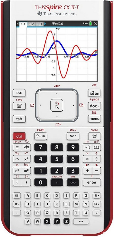 Thumbnail - Texas Instruments Taschenrechner TI-Nspire CX II-T inkl. Schutztasche Dunkelgrau & Fachbuch (160 S)