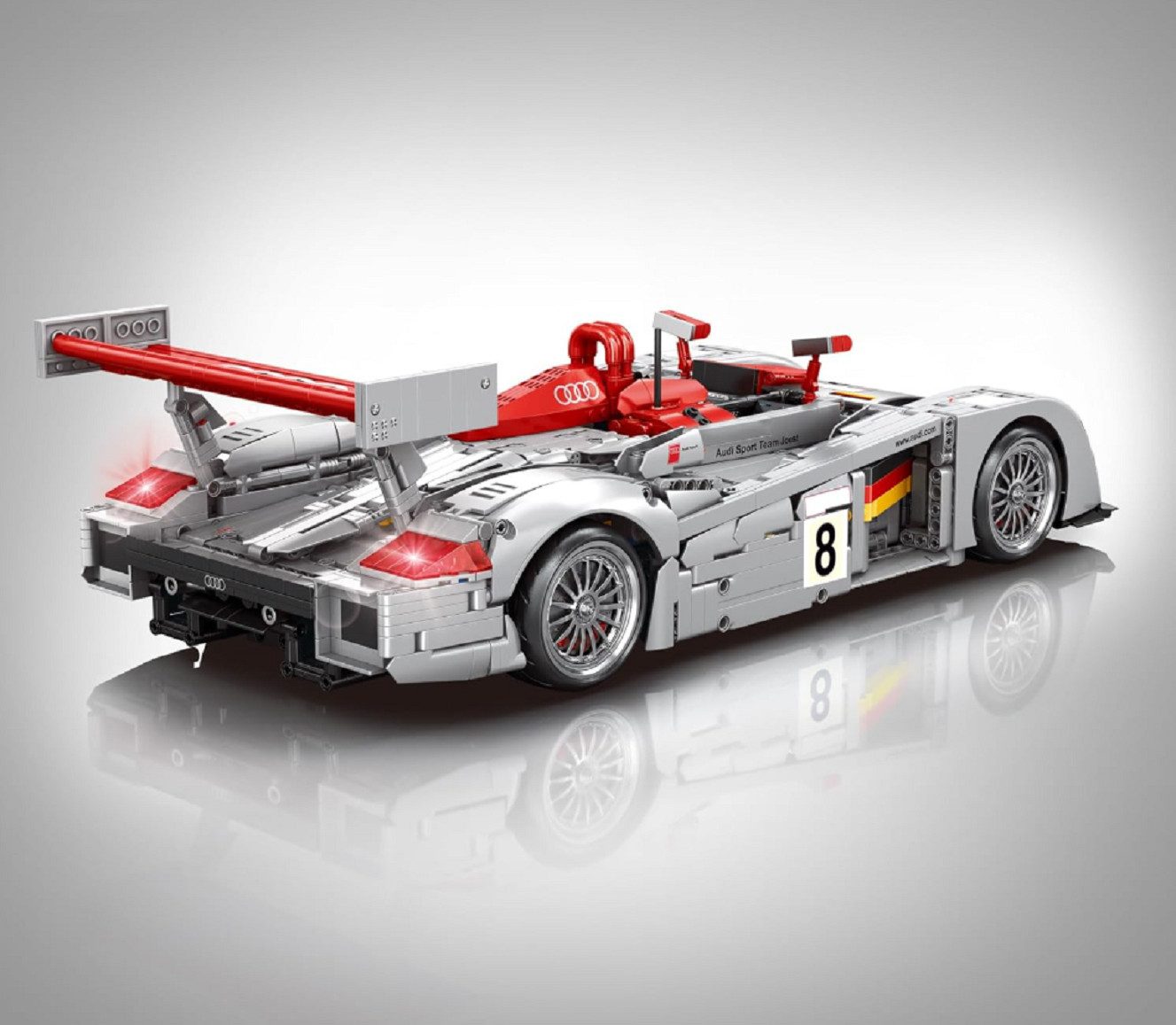 BAKA Bole Brick YC-23044 Audi R8 LM-P mit 2.426Teilen RC-Modell Technik Konstruktions-Spielset, (2426 St)