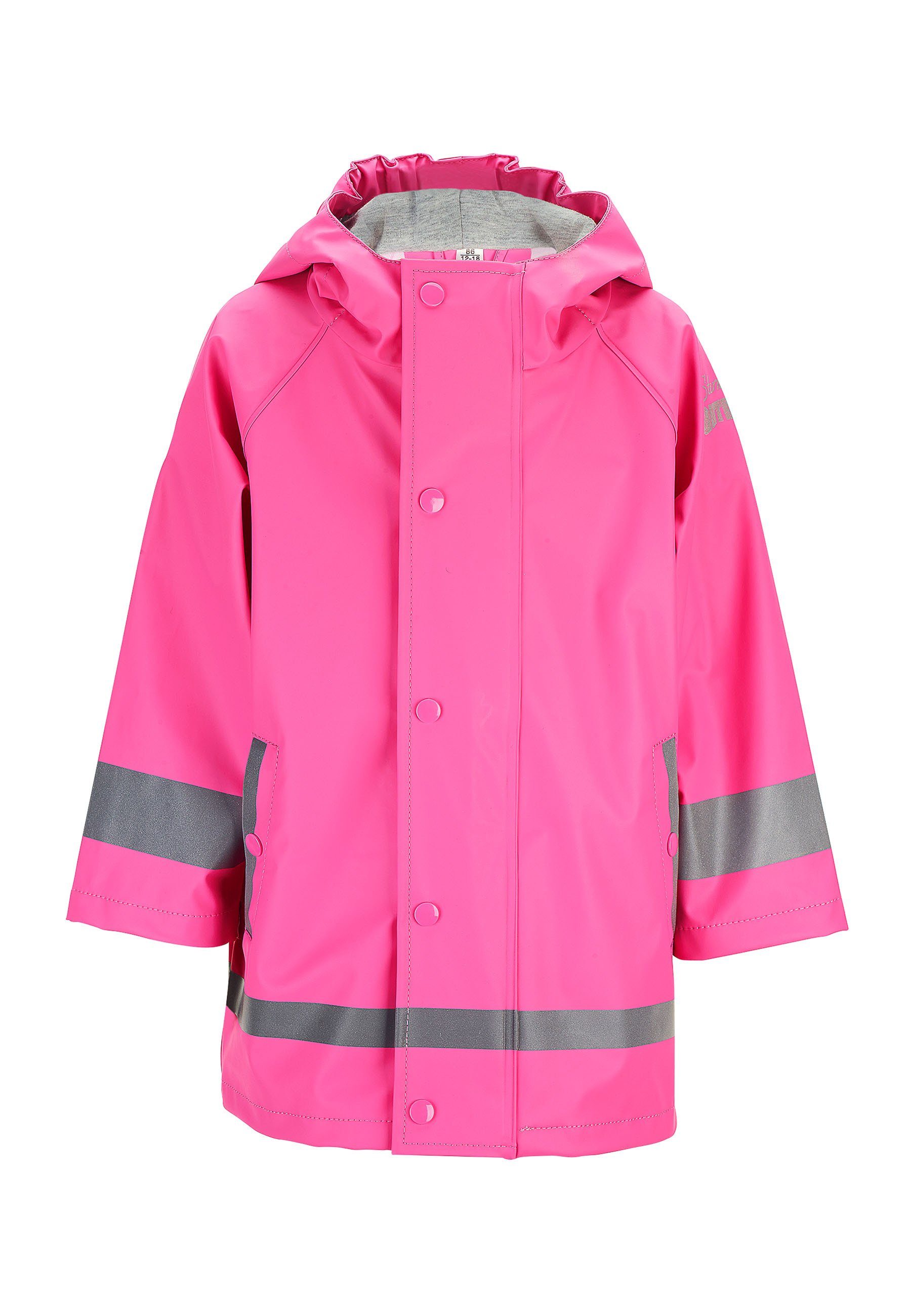 Babyjacke - (1-tlg) Weitenregulierung Kapuze, mit Gummistiefel mit - und Sterntaler® Reißverschluss mit Jacke - Leistentaschen, Reflektoren Kinder uni Regenjacke Regenjacke wasserdicht ungefüttert hortensie Funktionsjacke und Reflektoren