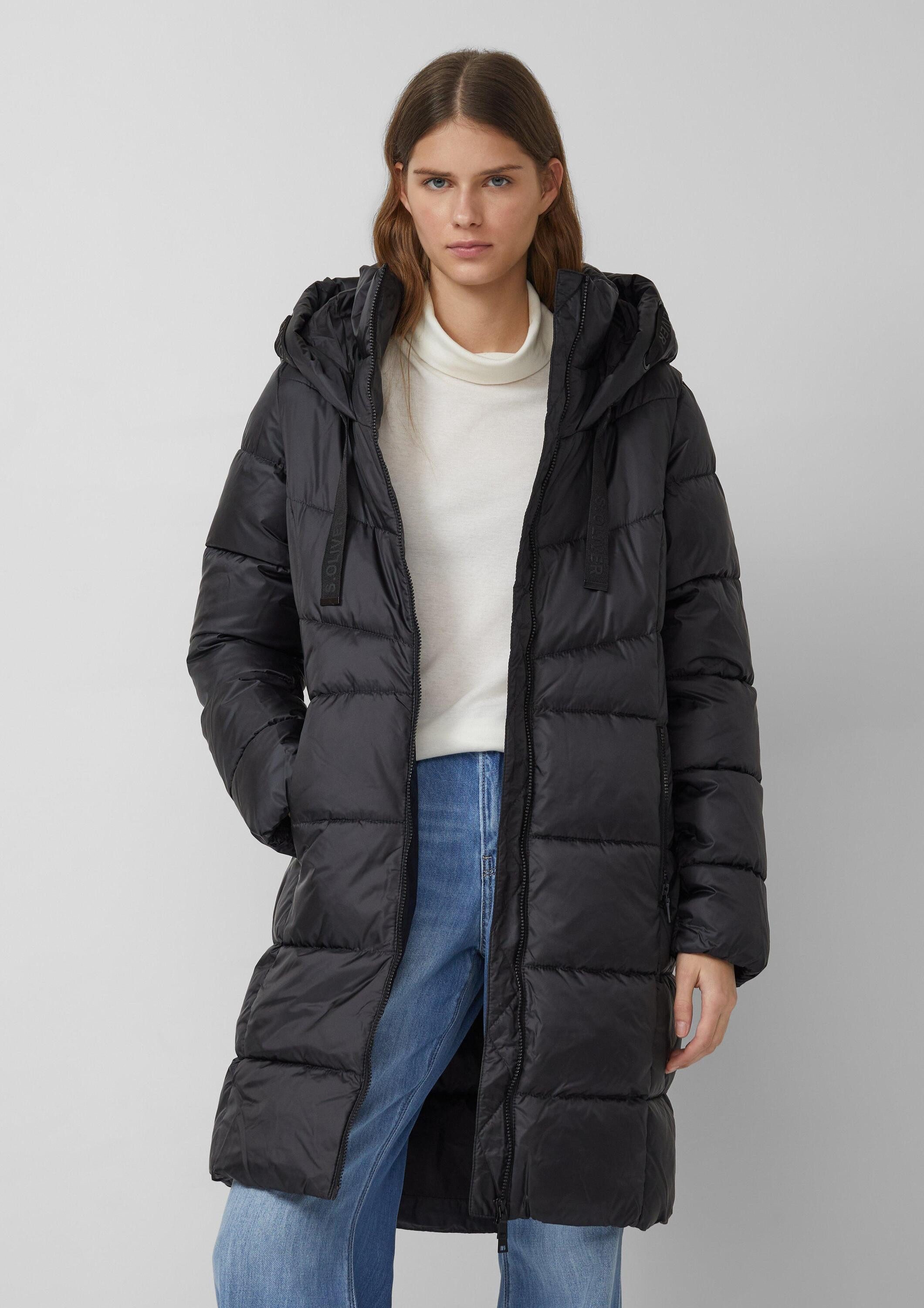 s.Oliver Wintermantel Outdoor-Mantel Steppmantel mit Stehkragen und Kapuze