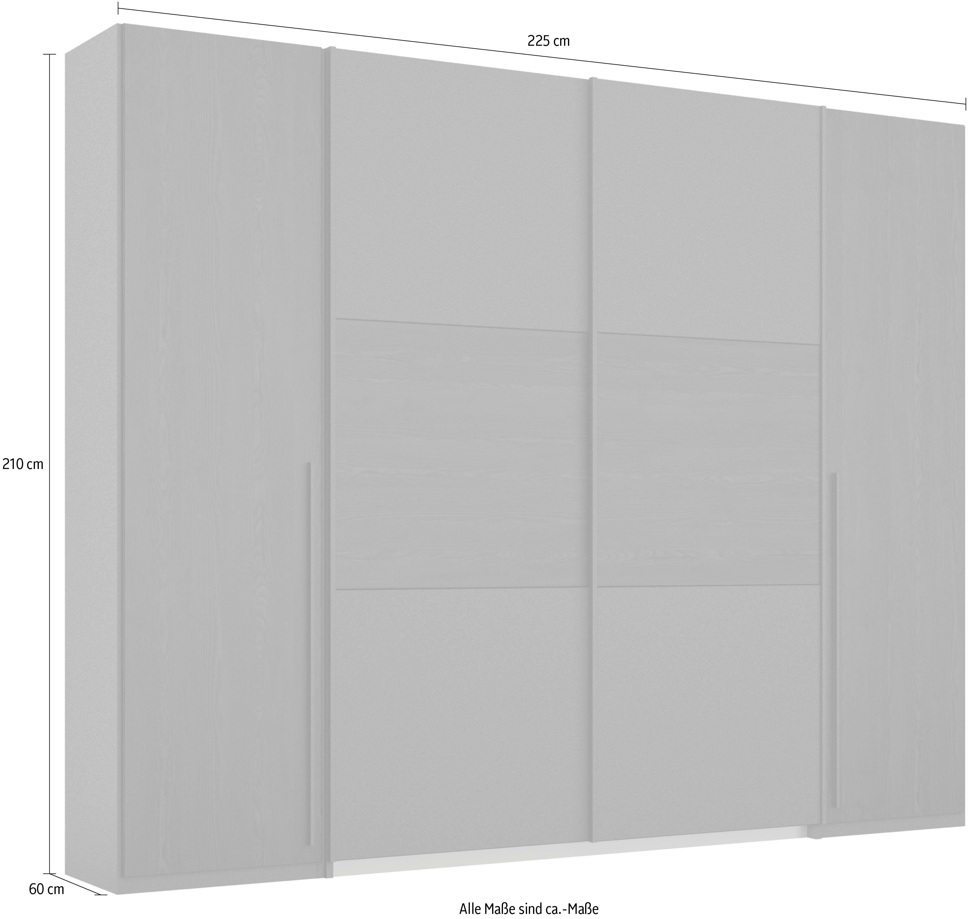 mit Griffen Artisan/Graumetallic rauch dunklen Dreh-Schwebetürenkombination Dreh-/Schwebetürenschrank Mood Eiche