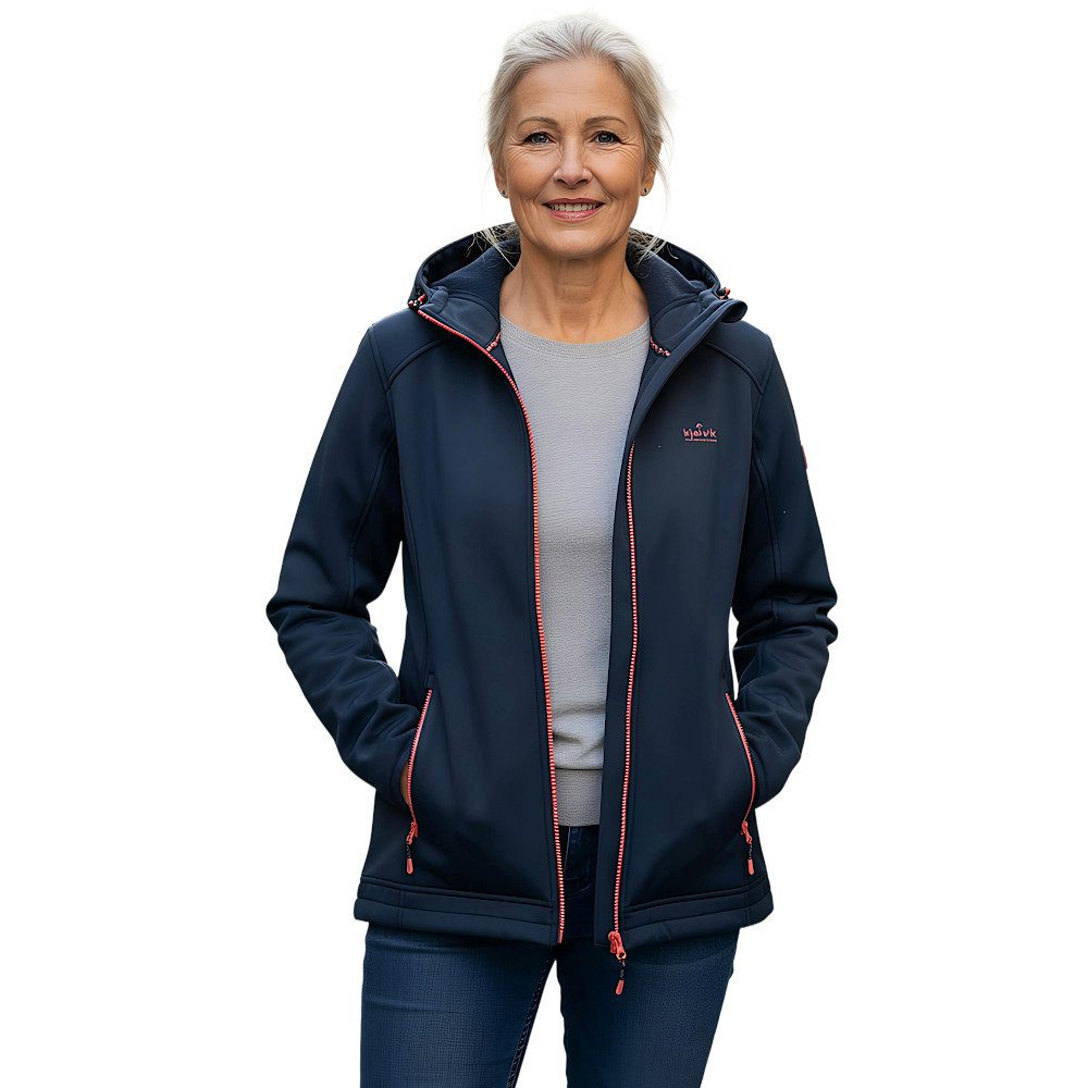 Kjelvik Softshelljacke Kelly Leichte Jacke mit Kapuze und Fleece Innenfutter
