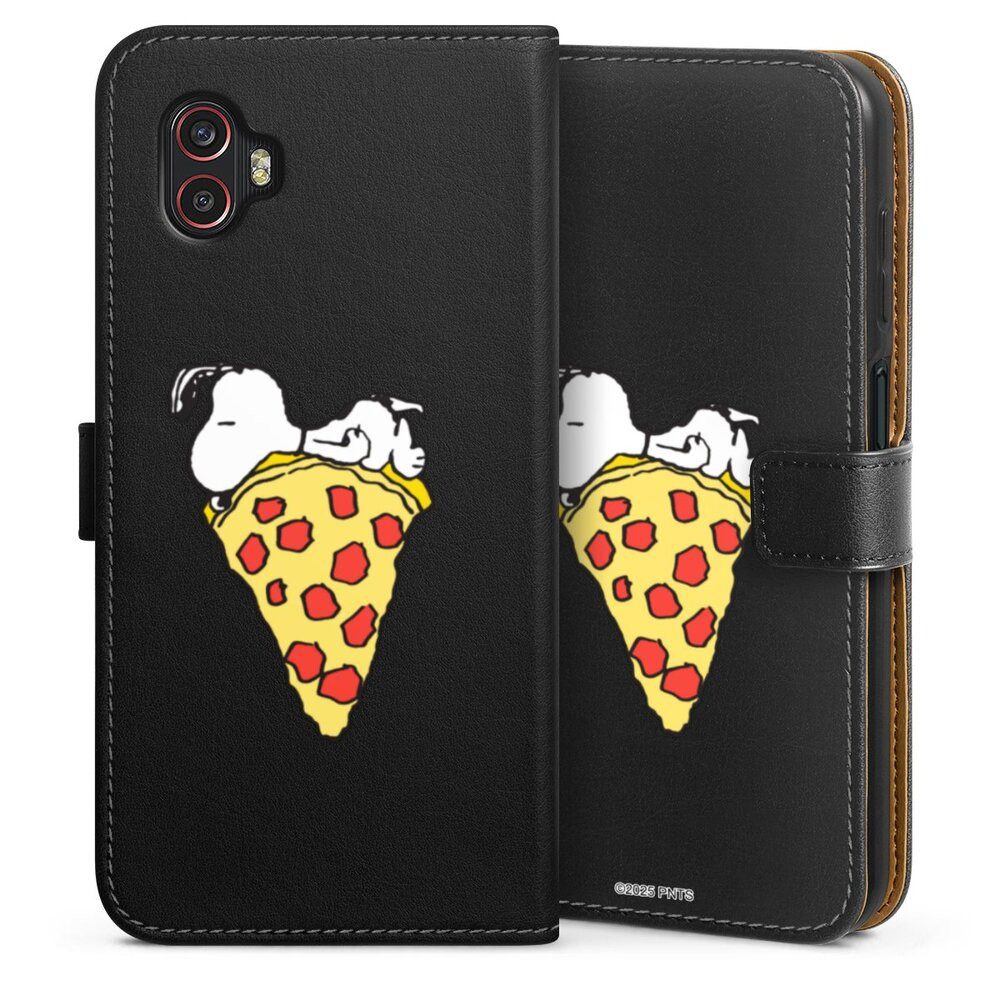 DeinDesign Handyhülle Peanuts Pizza Snoopy Snoopy Pizza Transparent, Samsung Galaxy XCover 6 Pro Hülle Flip Case Klapphülle