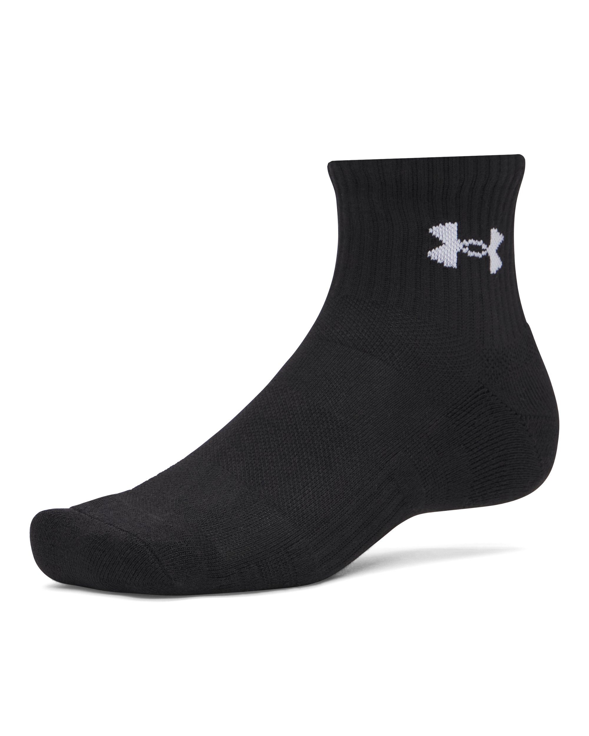Under Armour® Sportsocken UA PERFORMANCE COTTON 3P QTR (Packung, 3-Paar) für vielseitige Einsätze, mit strategischen Netzstoffeinsätzen