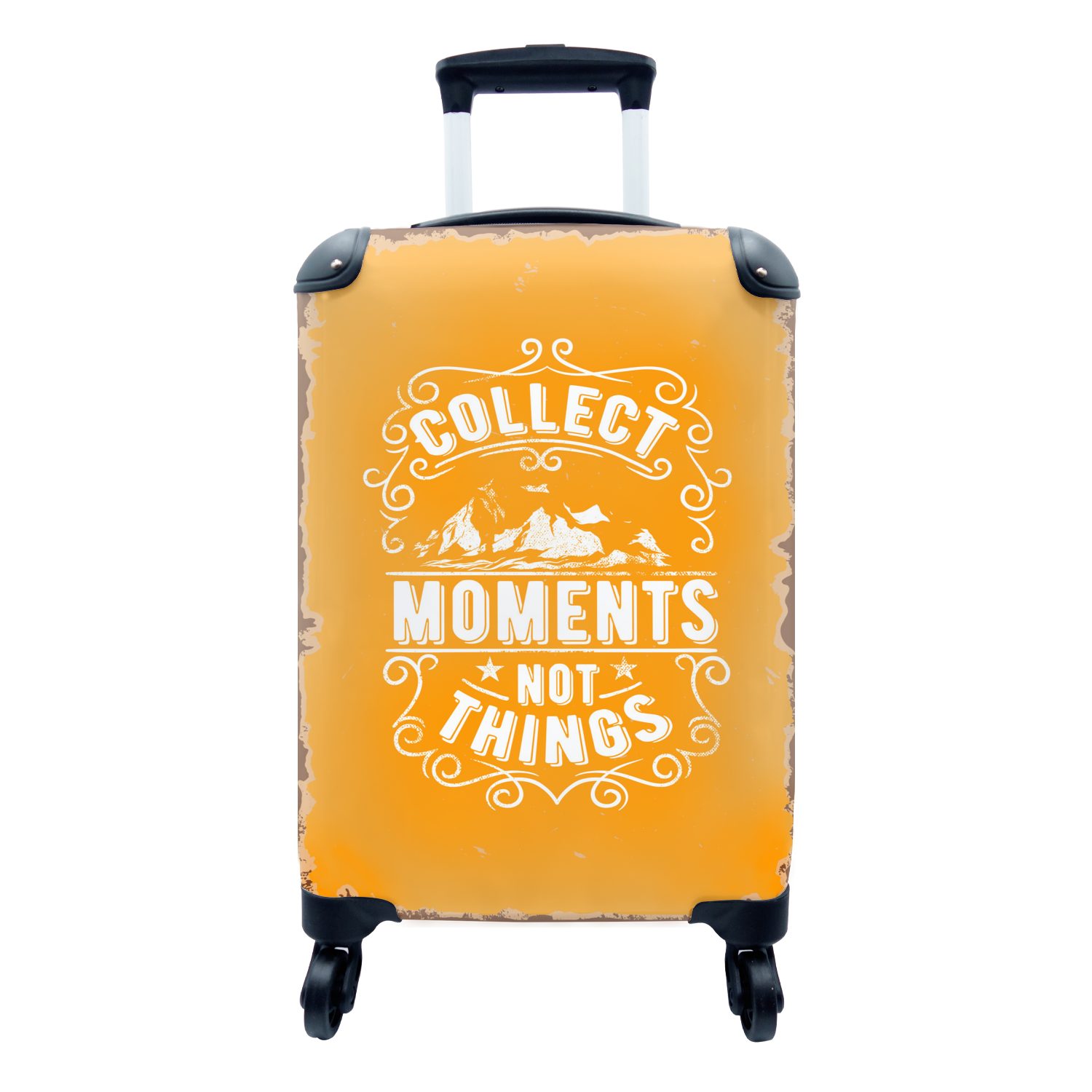 Trolley, - Text, Berg rollen, Handgepäckkoffer 4 - Rollen, für Reisekoffer Ferien, Reisetasche Handgepäck mit MuchoWow Jahrgang