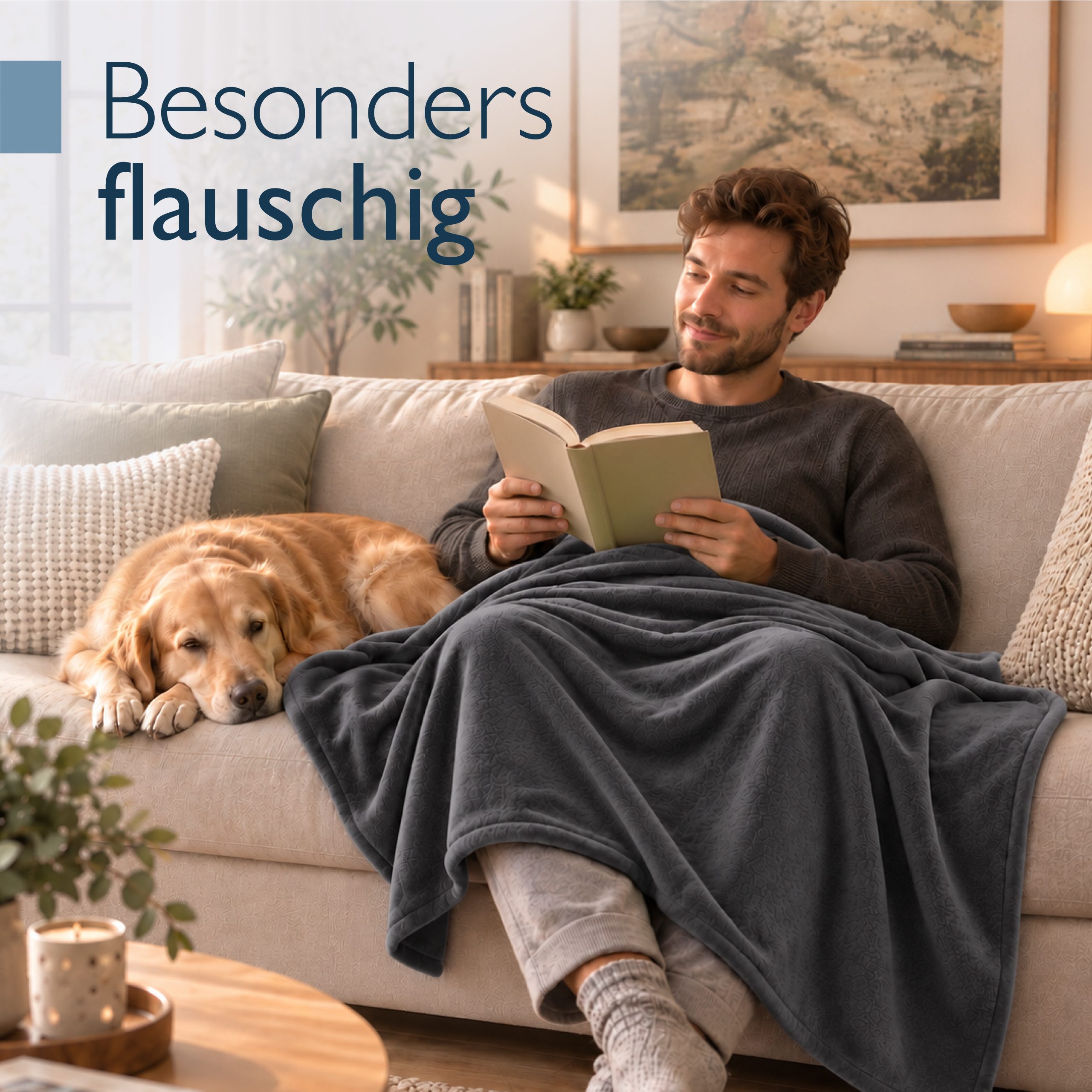Wohndecke Aurelia Kuscheldecke Anthrazit, 150x200cm, Beautissu, Microfaser Fleecedecke als Tagesdecke oder Sofa Überwurf – Bild 5 von 5