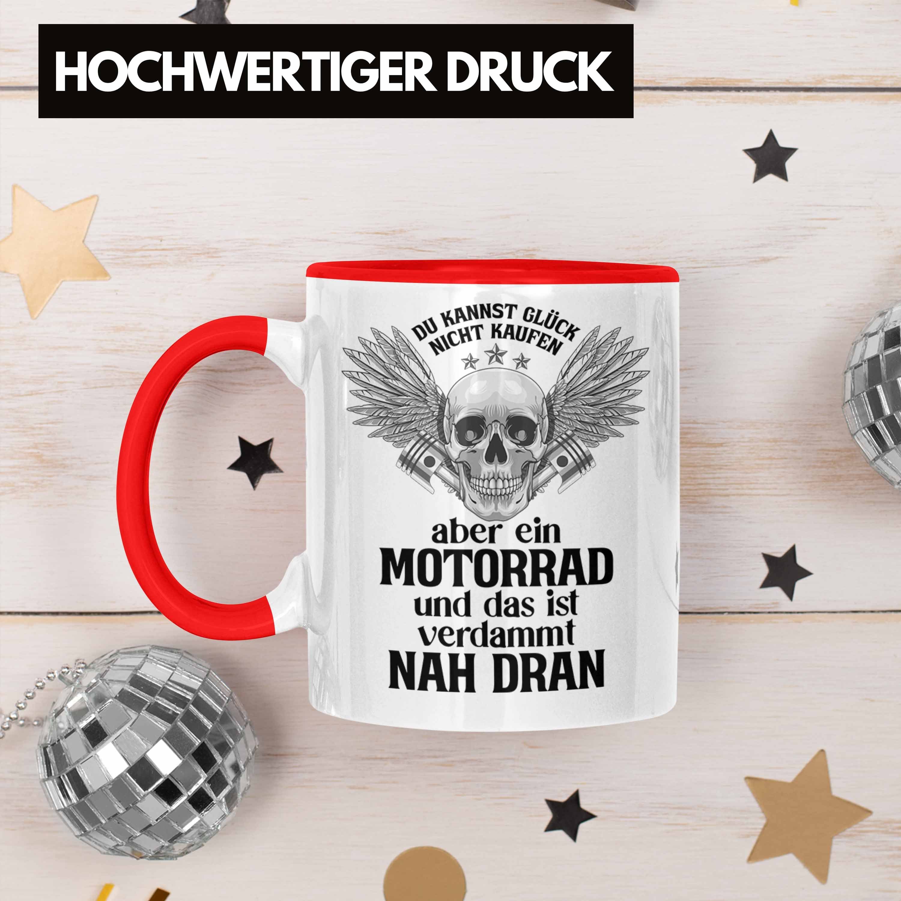 Trendation Tasse Trendation - Rot Kaffeetasse Geschenk Herren Biker für Spruch Männer Motorradfahrer Motorrad für Tasse