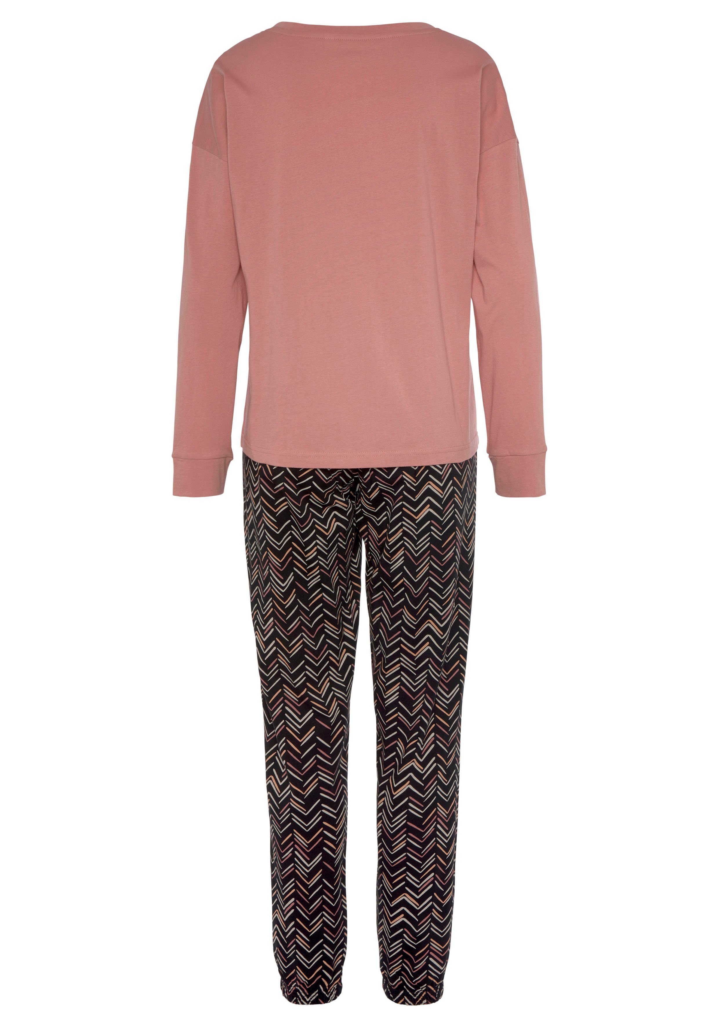 Vivance Dreams by Lascana Pyjama (Set, 2 tlg) mit malerischem Fischgrat-Muster – Bild 3 von 5