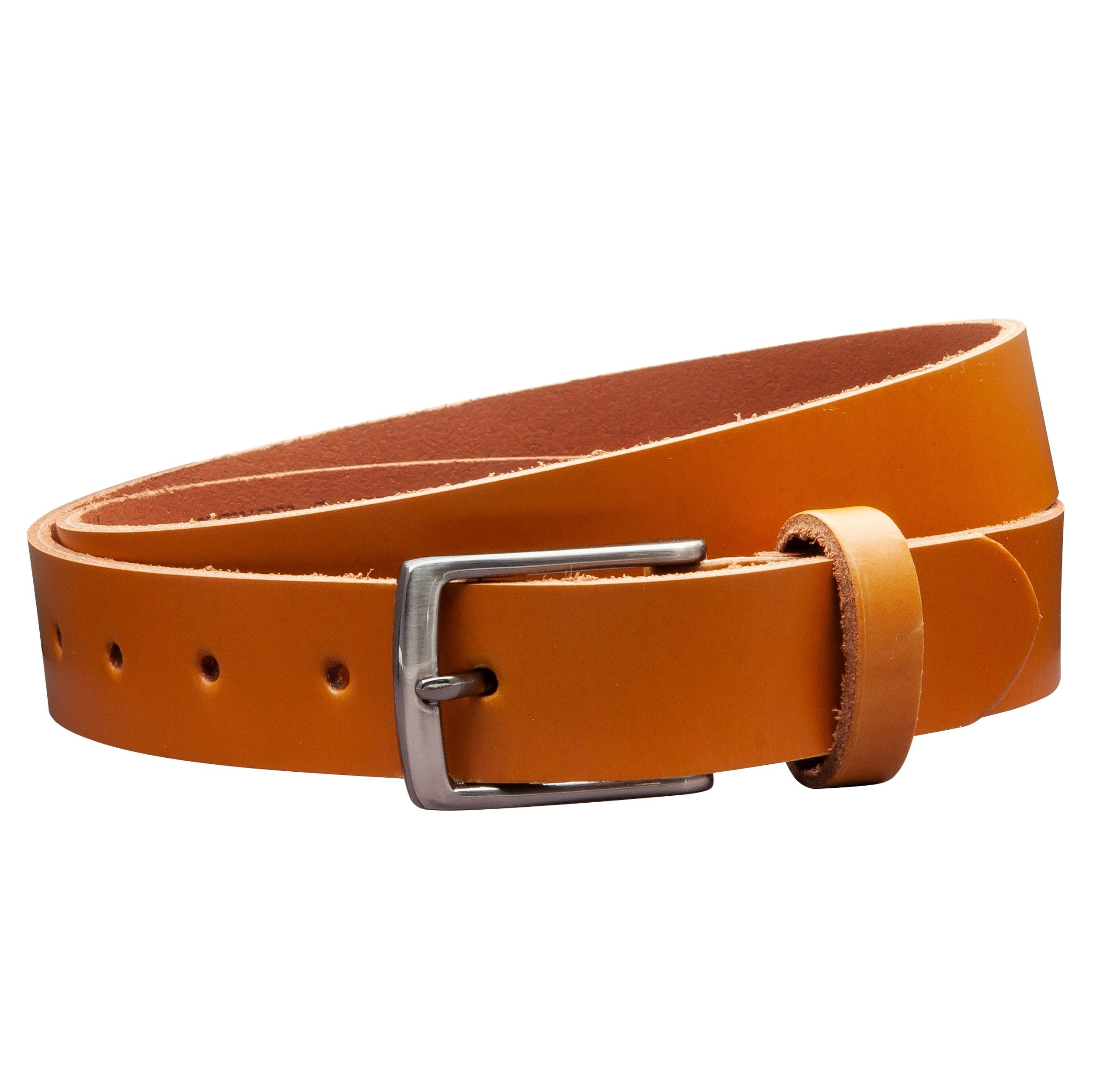 COLOGNEBELT Ledergürtel OM310-PL-Cognac MADE IN GERMANY, Cognac Kürzbar,  100 % Echtleder, Aus einem Stück, Unisex