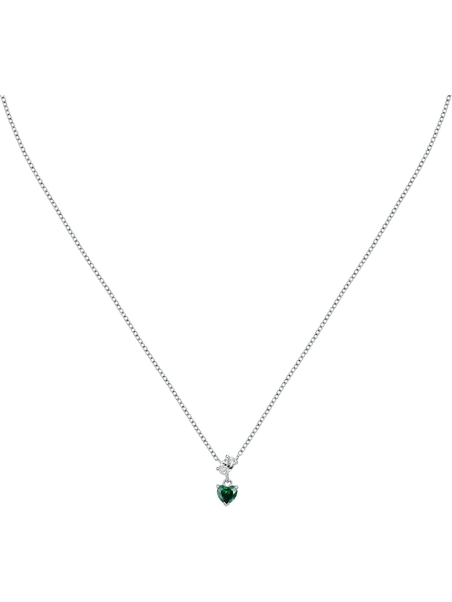 Silberkette FAVS Damen-Kette 925er Silber 1 Zirkonia Herz