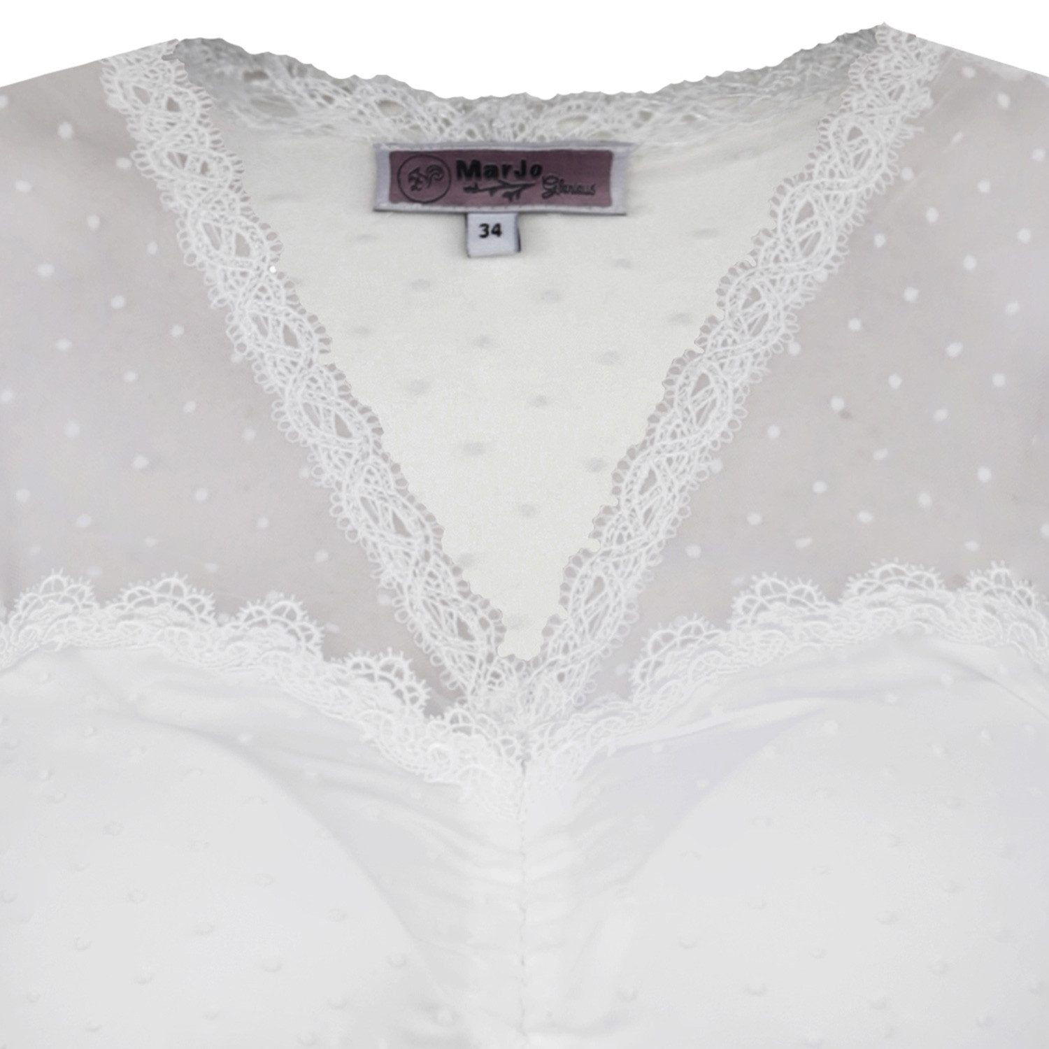 MarJo Dirndlbluse MarJo 'Anzing' Kurzarm, Offwhite