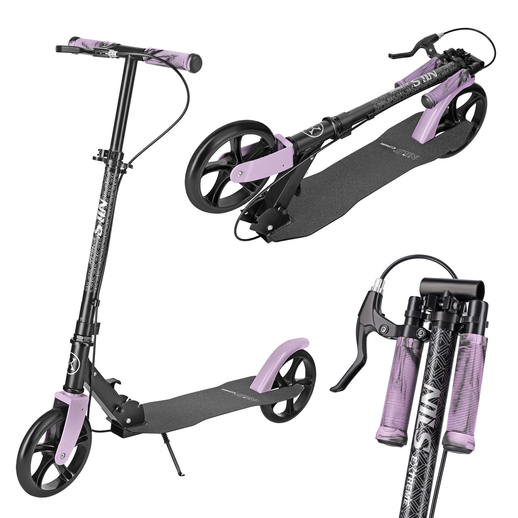 NILS EXTREME Cityroller Scooter Tretroller Kickroller XL Rollen, leicht verstaubar