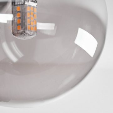 hofstein Deckenleuchte Deckenlampe aus Metall/Glas in Schwarz/Bernstein/Rauchfarben, ohne Leuchtmittel, Leuchte mit Glasschirmen (10, 12, 15 cm), 10 x G9, ohne Leuchtmittel