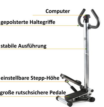 body coach Stepper Up-Down Fitness Step Hometrainer Stepper mit Haltegriff