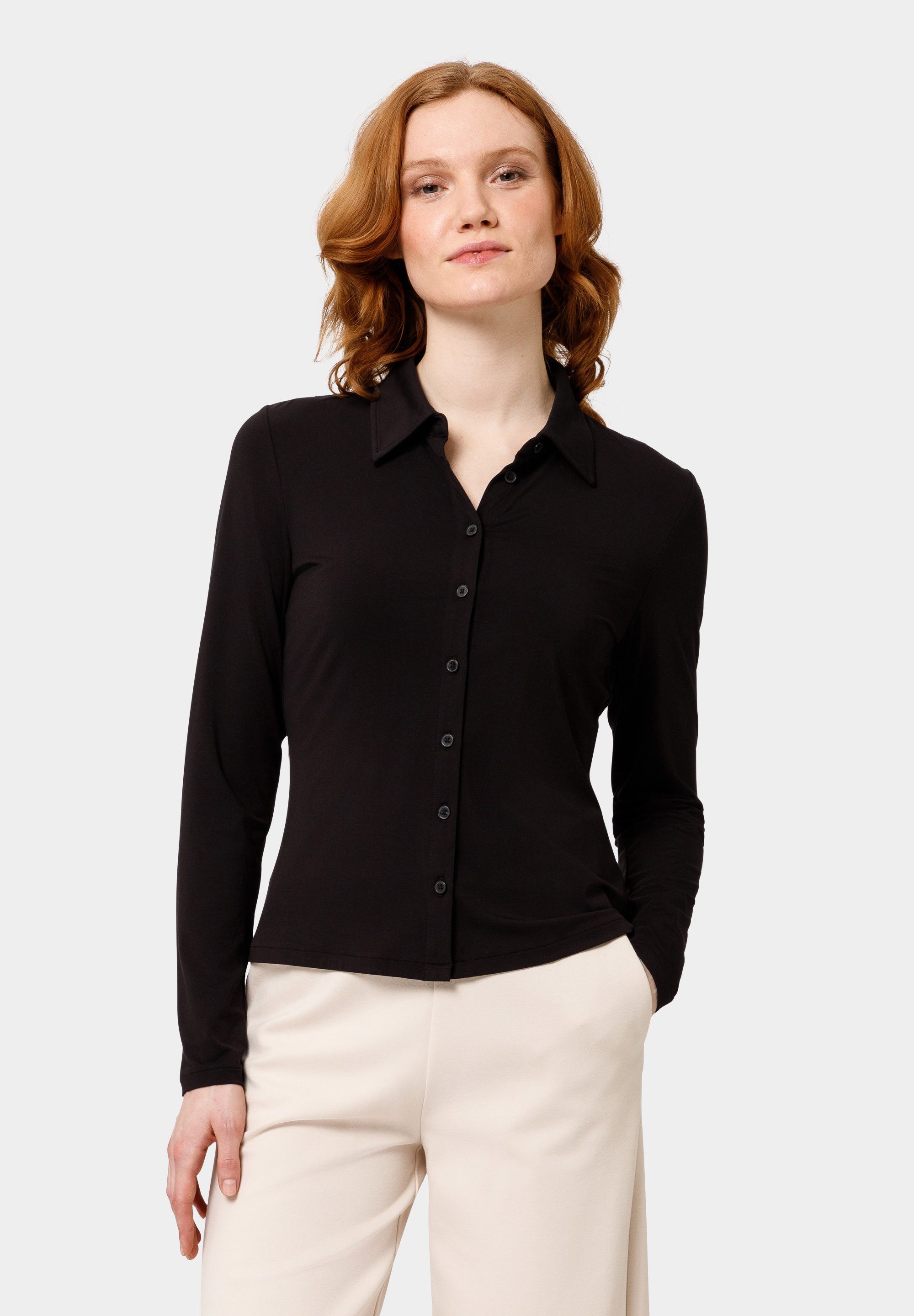 Les Lunes Yoga & Relax Shirt SUNNY Blouse Slim Fit Blouse, Schmal, Hemdkrag günstig online kaufen