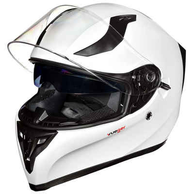 rueger-helmets Motorradhelm rueger RT-826 Motorrad-Helm Integralhelm Fullface Helm Pinlock Sonnenvisier ECE Damen und HerrenRT-826 Weiß XS