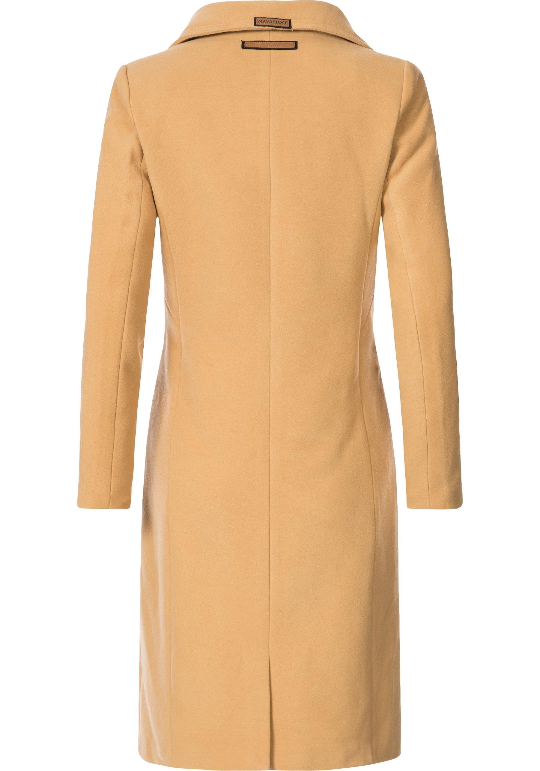 Navahoo Wintermantel Wooly edler Damen Trenchcoat in Wollmantel-Optik