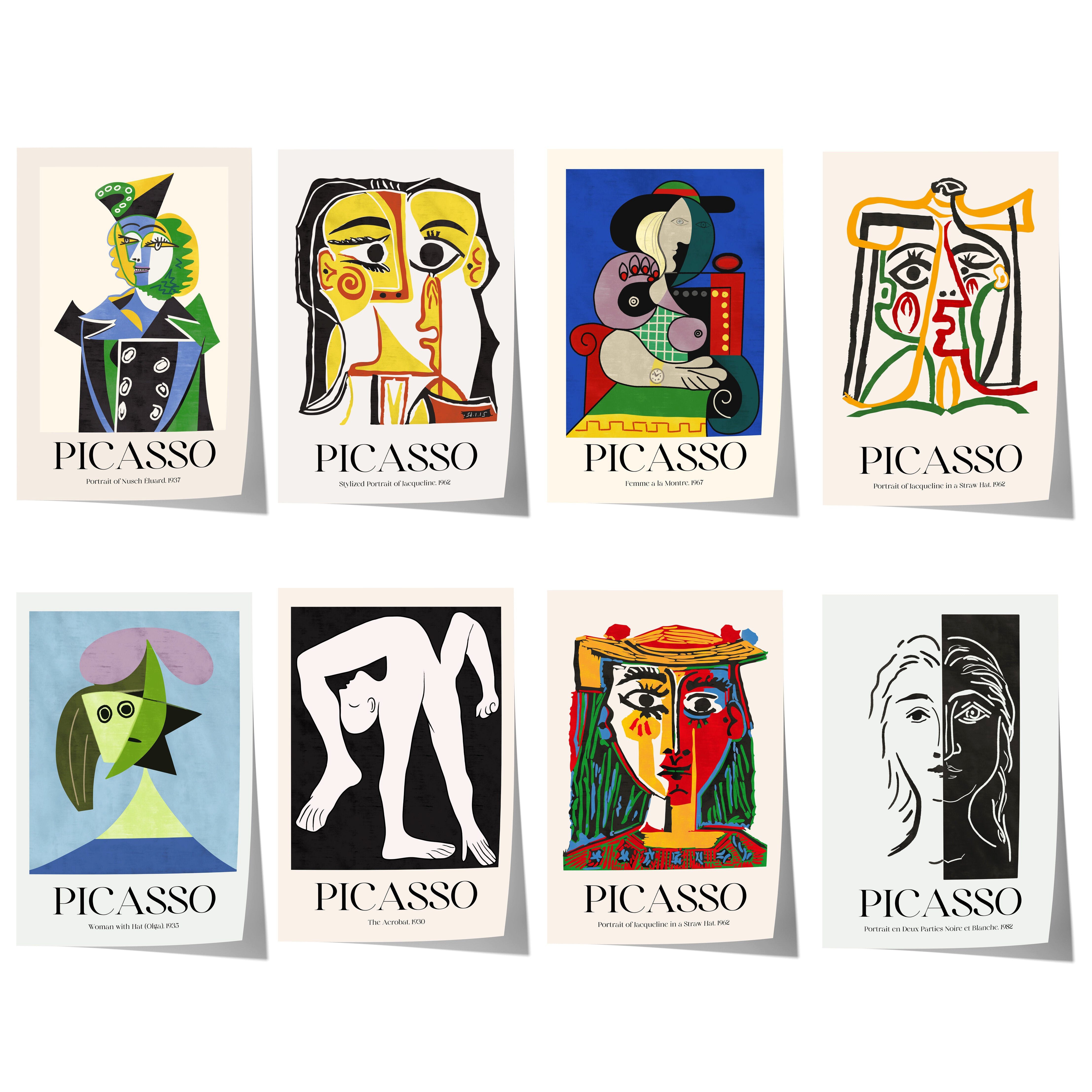 JUSTGOODMOOD Poster Pablo Picasso Geschenkidee Abstrakte Porträts Kubistische Gesichter Fa, C (1 St)