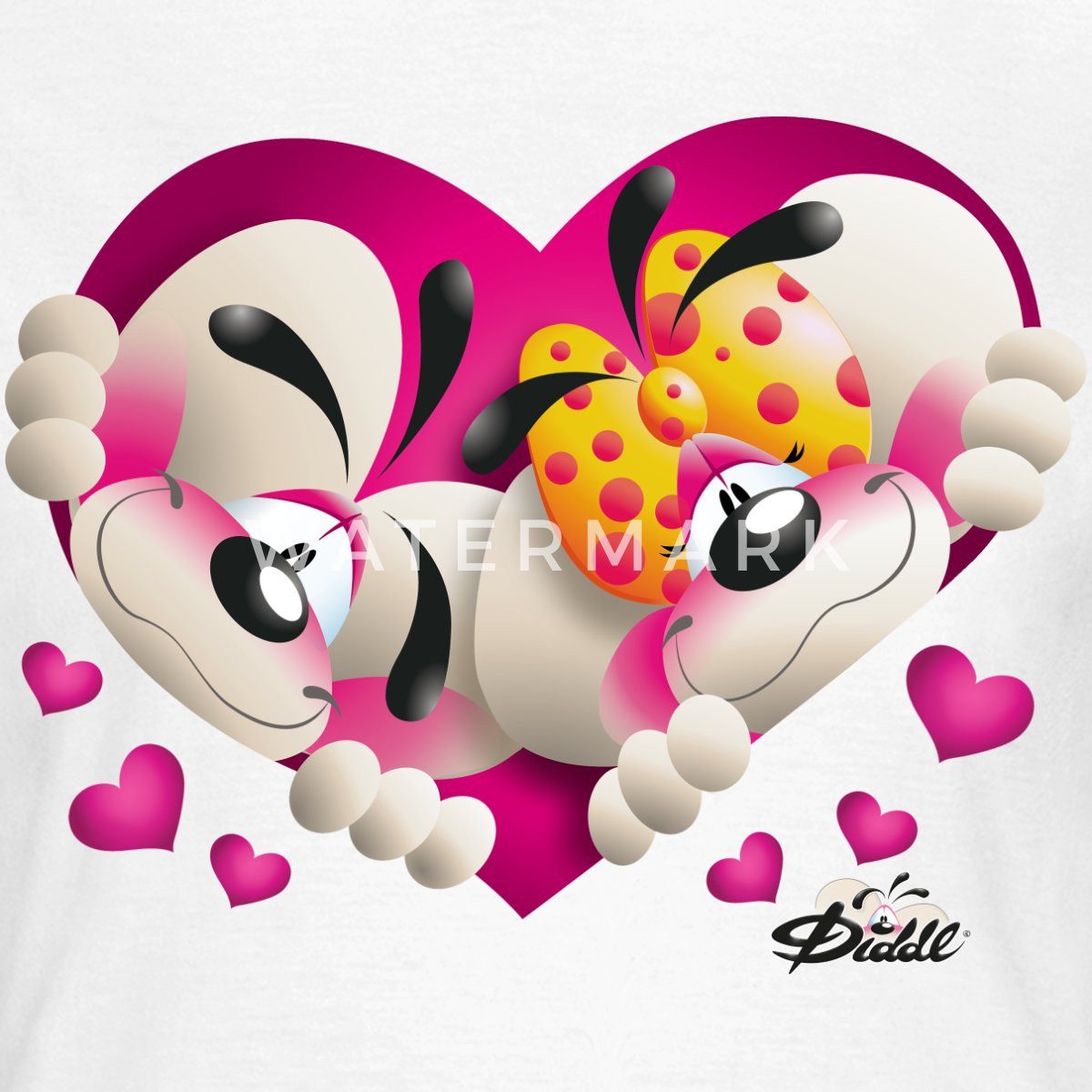 Spreadshirt T-Shirt Diddl Und Diddlina Verliebt günstig online kaufen