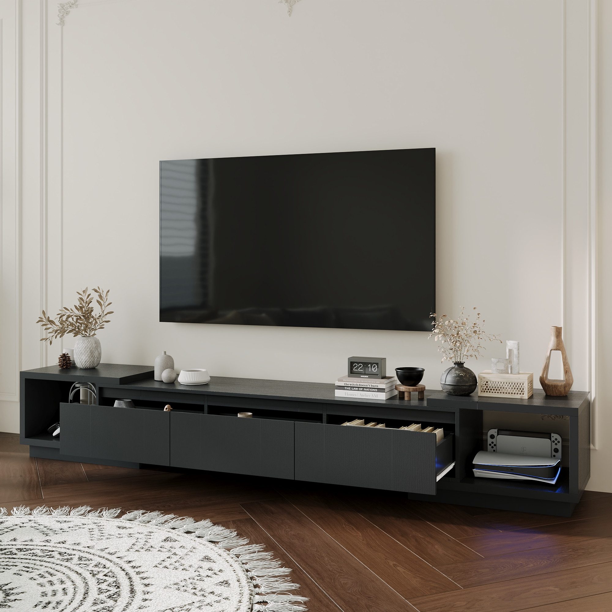FUFU&GAGA TV-Schrank Ausziehbarer TV-Schrank, MDF mit günstig online kaufen