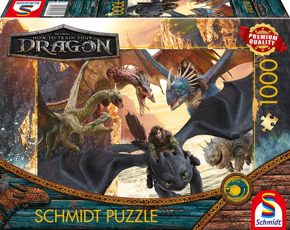 Schmidt Spiele Puzzle 1000 Teile Puzzle Dragons Drachenzähmen leicht gemacht 58582, Puzzleteile