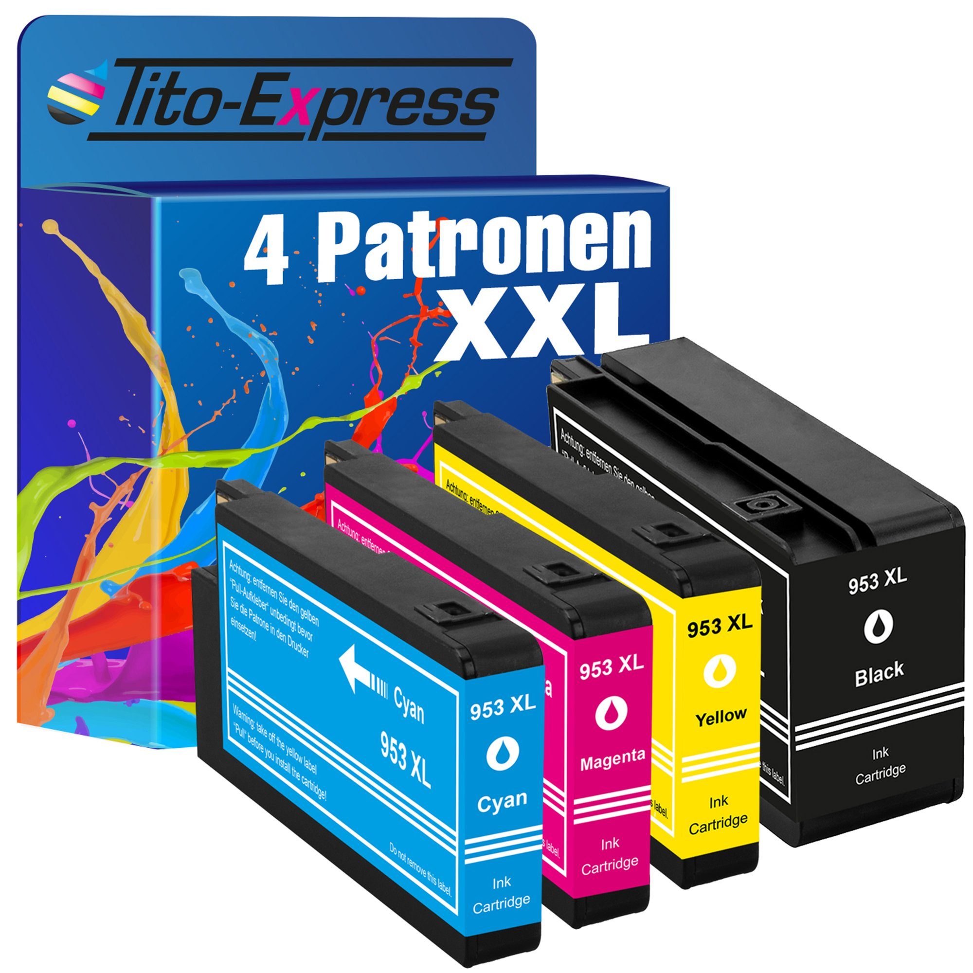 Tito-Express 4er Set ersetzt HP 953 XL 953XL Tintenpatrone (Multipack, für Officejet Pro 8710 8715 8740 8720 8718 7730 8728 8719 7740 7720)