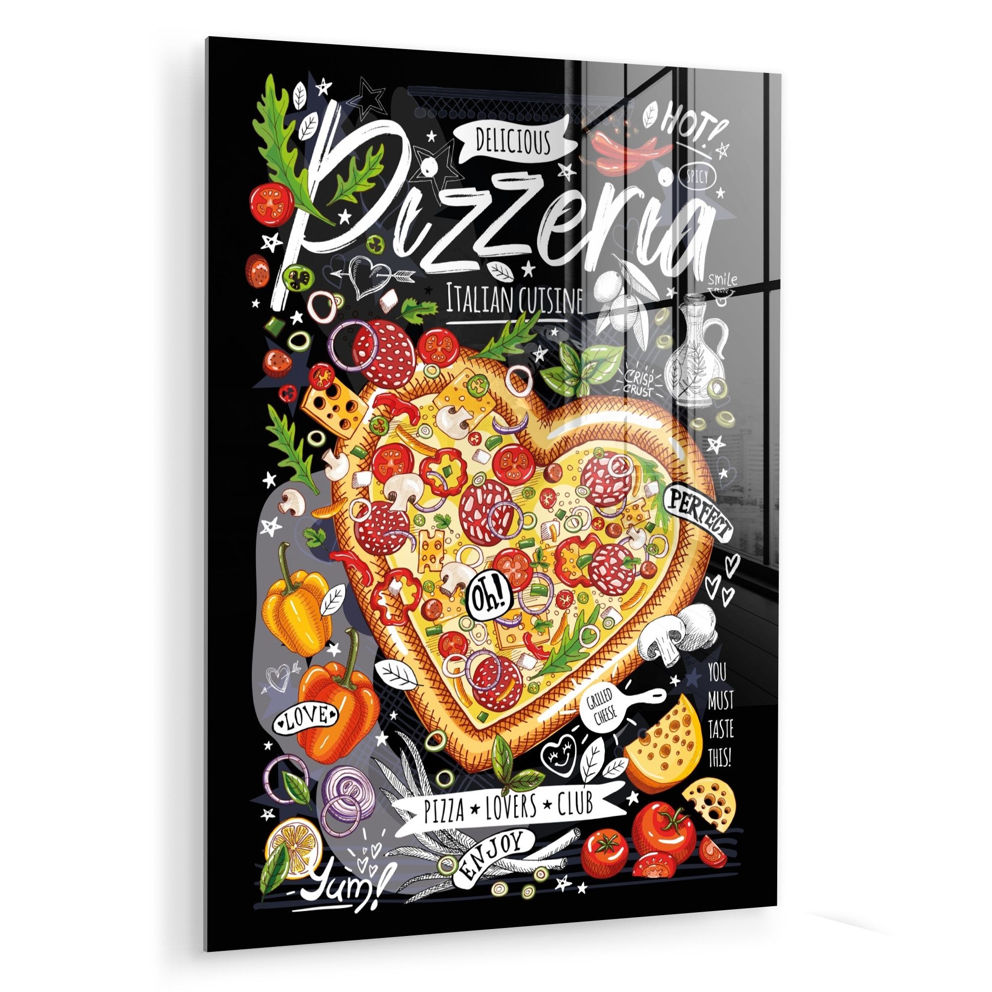 MuchoWow Acrylglasbild Pizzeria - Speisekarte - günstig online kaufen